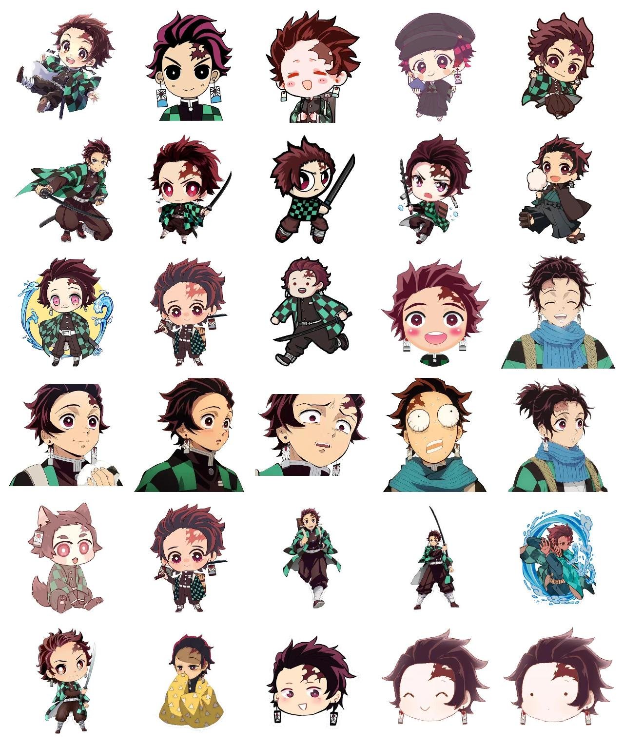 Tanjiro Kamado #1 Anime, Kimetsu no Yaiba, Demon Slayer sticker pack for Whatsapp, Telegram, Signal, and others chatting and message apps