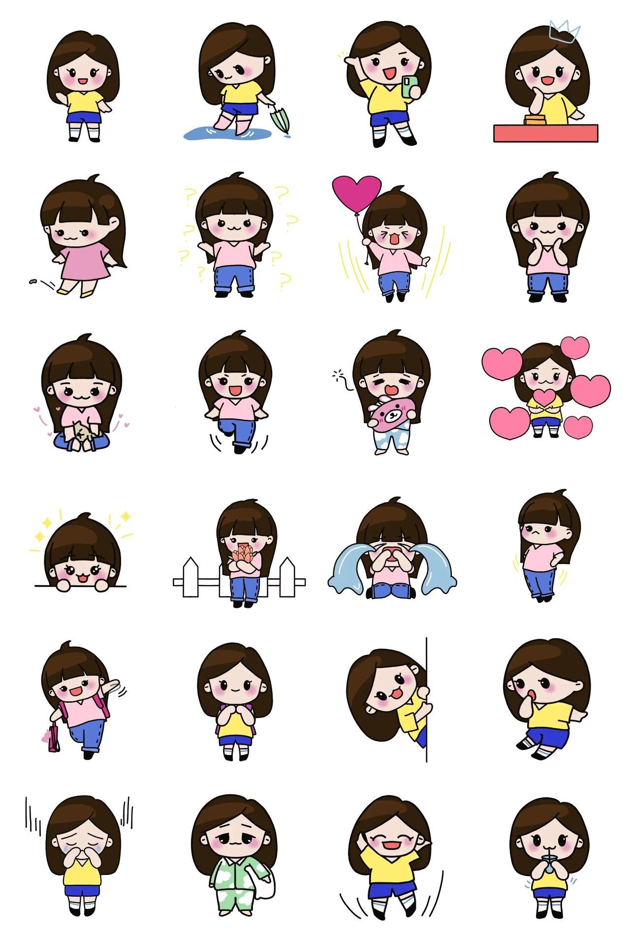 GAJI sister Animation/Cartoon,People sticker pack for Whatsapp, Telegram, Signal, and others chatting and message apps