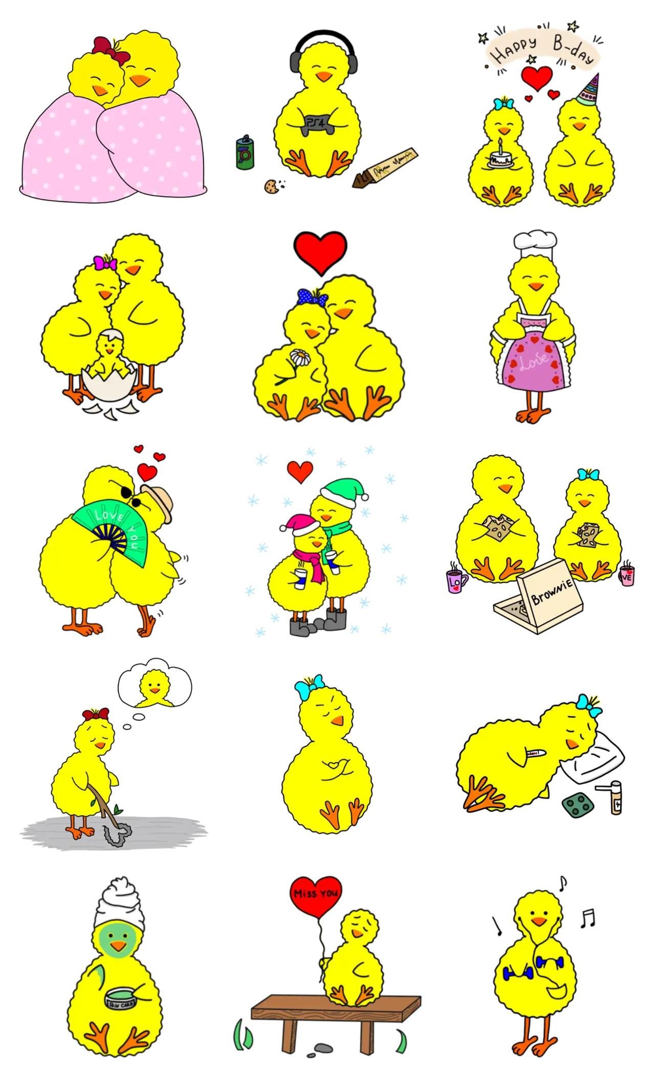 Chubsters Chicks Romance,emotion sticker pack for Whatsapp, Telegram, Signal, and others chatting and message apps