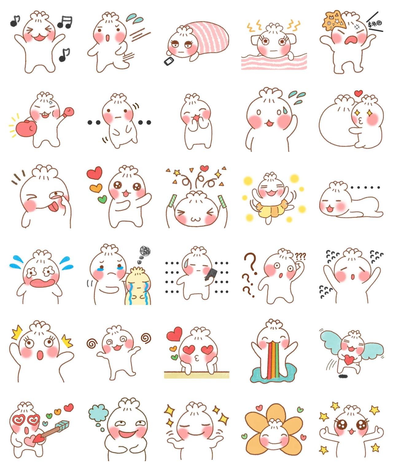 big cute Dumpling's day Food/Drink,Etc sticker pack for Whatsapp, Telegram, Signal, and others chatting and message apps