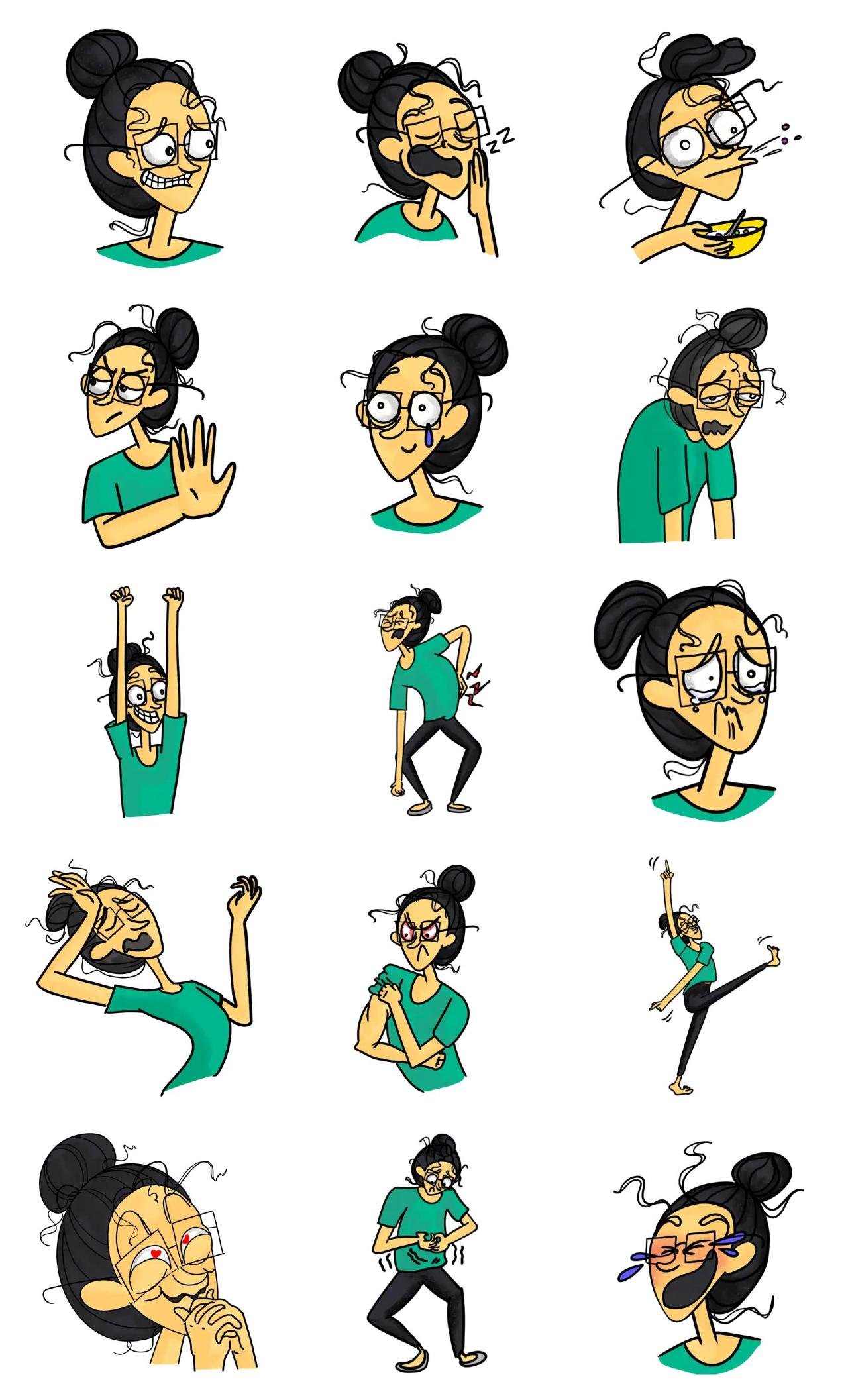 Mood 1 - Ann Can Comics Animation/Cartoon,FAMILY,People,Celebrity,Gag,Etc sticker pack for Whatsapp, Telegram, Signal, and others chatting and message apps