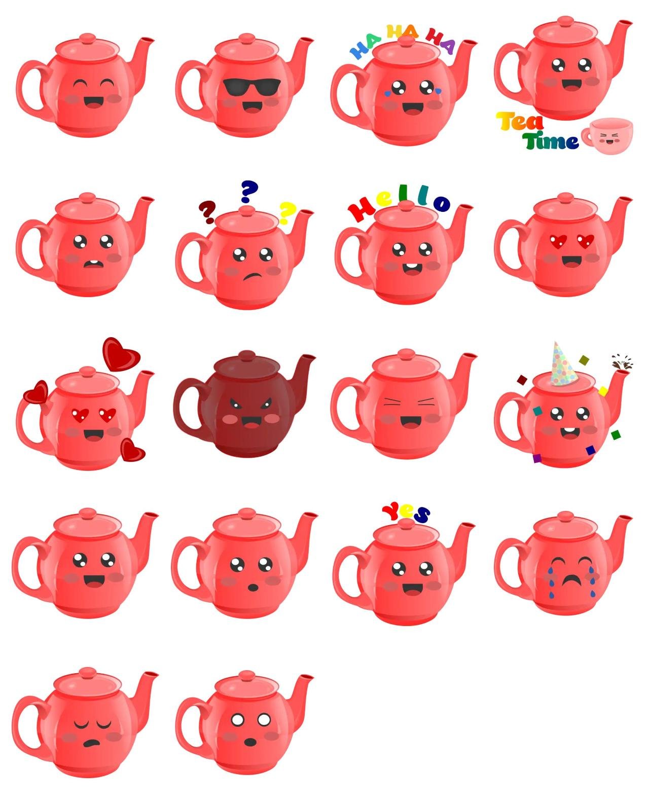 Little teapot Animation/Cartoon,Objects,FAMILY,Etc sticker pack for Whatsapp, Telegram, Signal, and others chatting and message apps