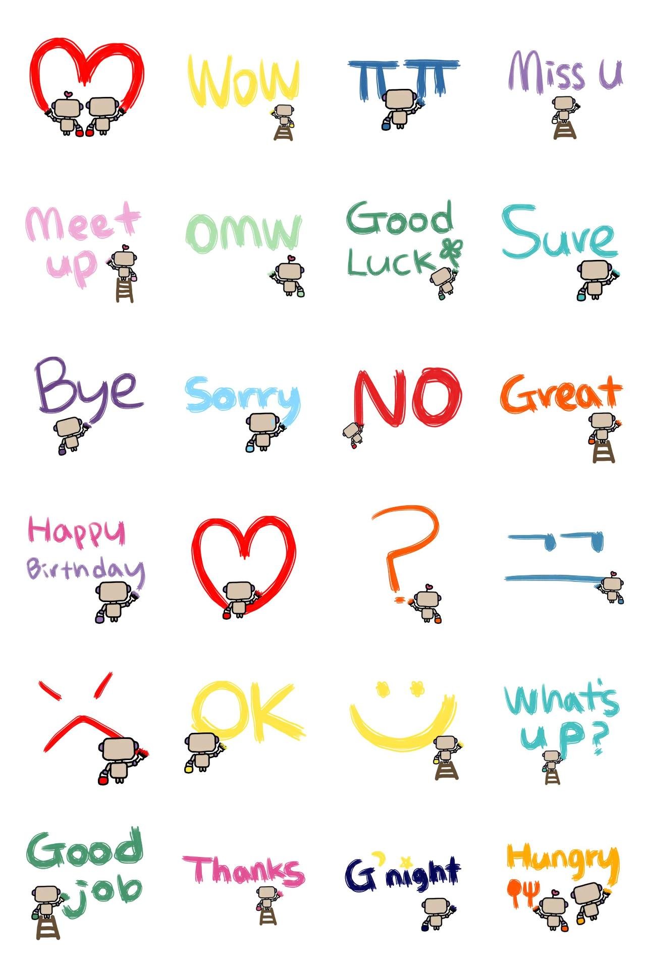 Pretty messages Animation/Cartoon sticker pack for Whatsapp, Telegram, Signal, and others chatting and message apps