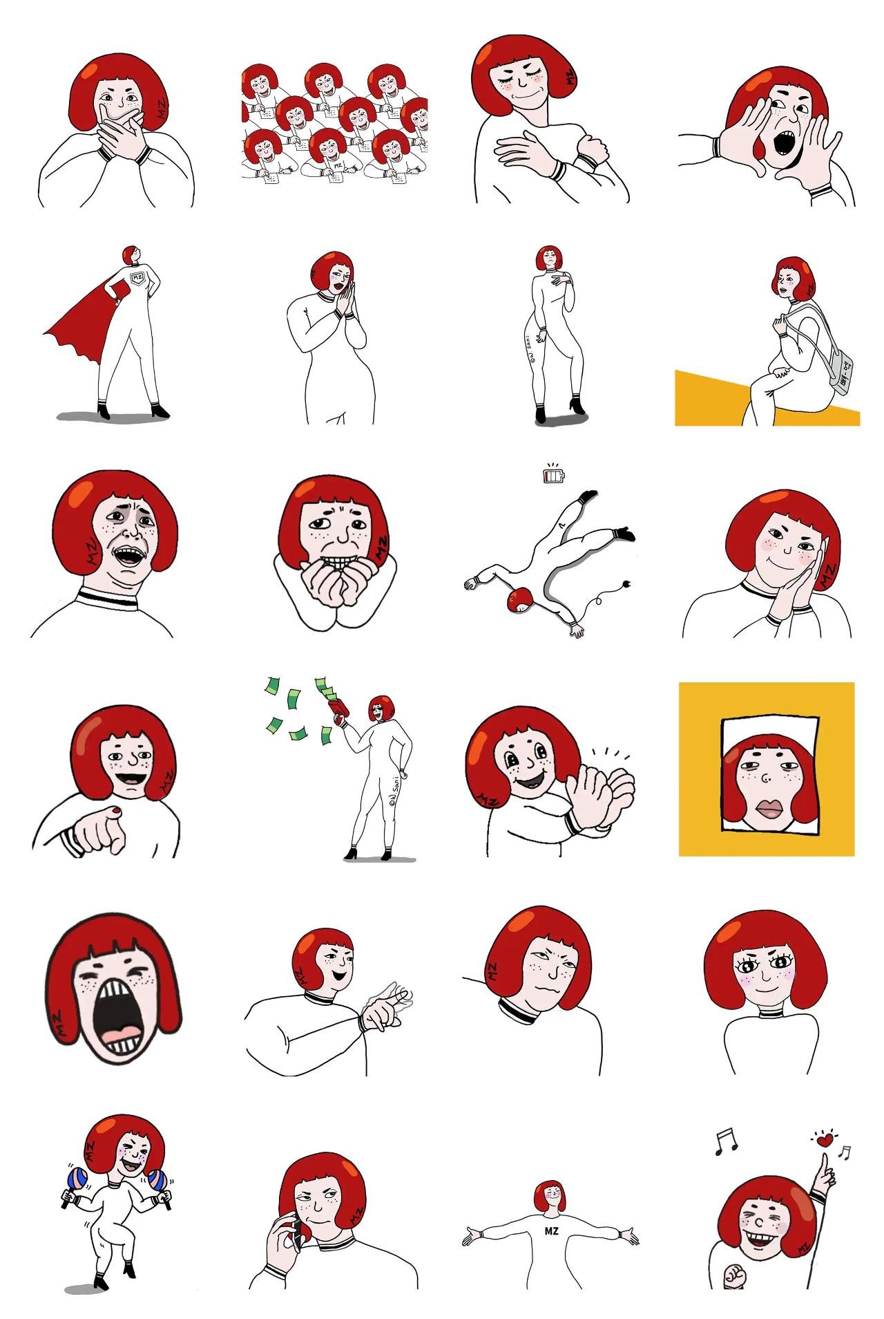 MZ is too much! Animation/Cartoon,Gag sticker pack for Whatsapp, Telegram, Signal, and others chatting and message apps