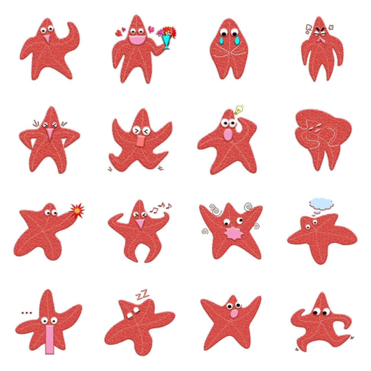 A weird starfish Animals,Animation/Cartoon,Gag sticker pack for Whatsapp, Telegram, Signal, and others chatting and message apps