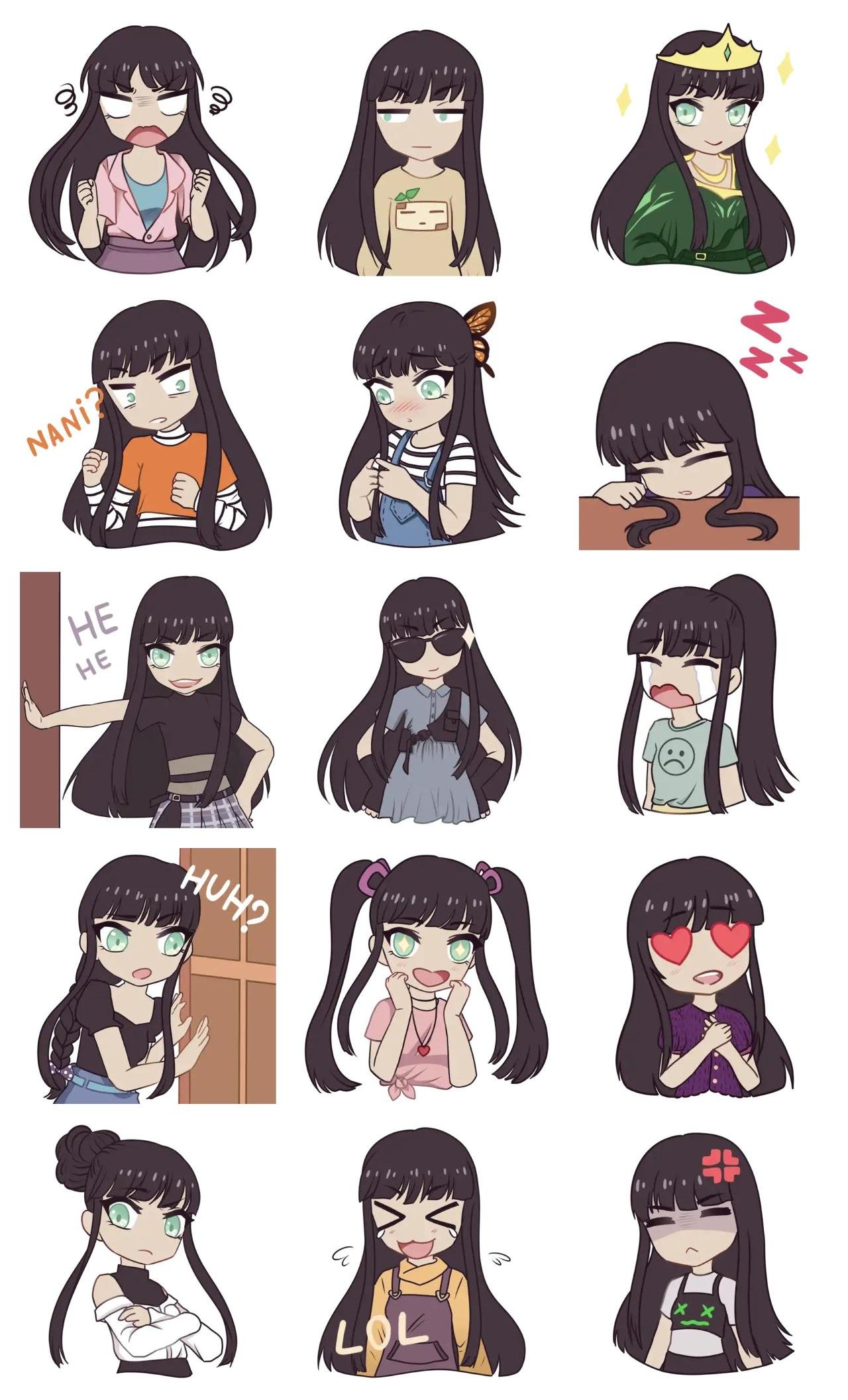 Chibi Saya Animation/Cartoon,People sticker pack for Whatsapp, Telegram, Signal, and others chatting and message apps