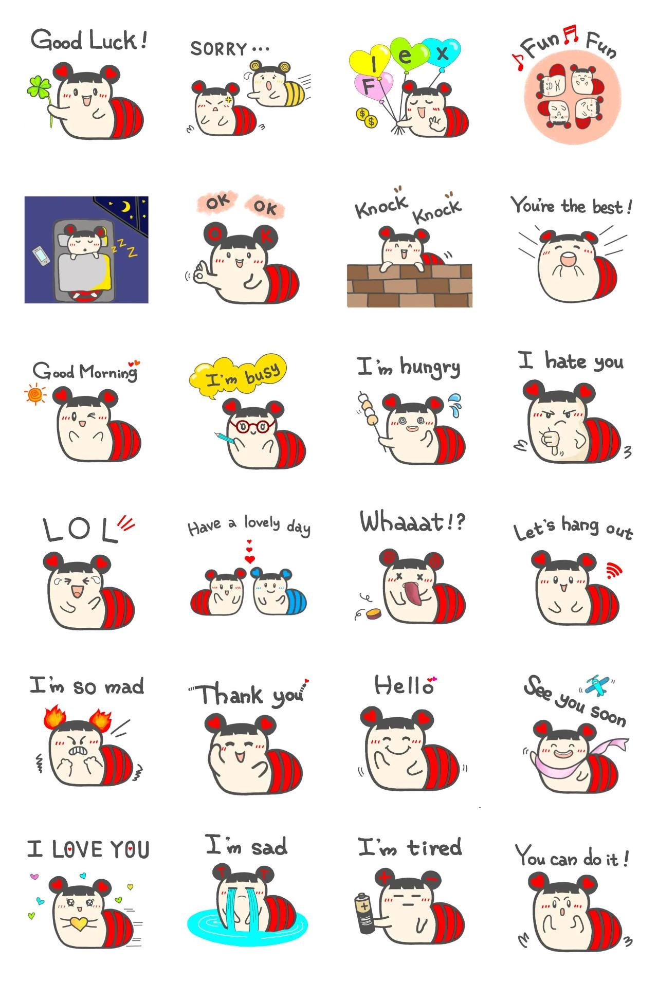 Lovely “JJOMURI” Animation/Cartoon,Animals,People,Etc sticker pack for Whatsapp, Telegram, Signal, and others chatting and message apps