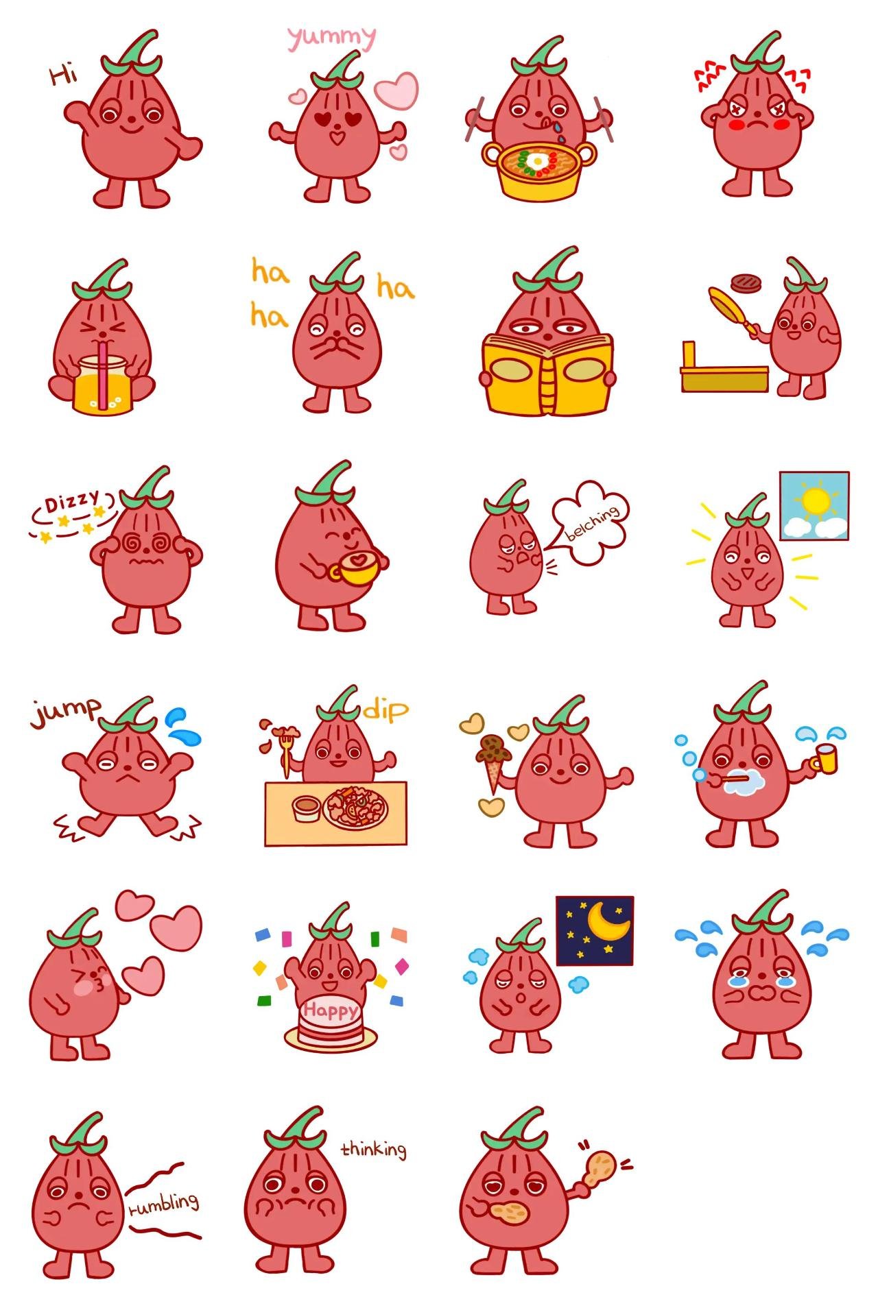 Fig greedy for food Animation/Cartoon,Food/Drink sticker pack for Whatsapp, Telegram, Signal, and others chatting and message apps