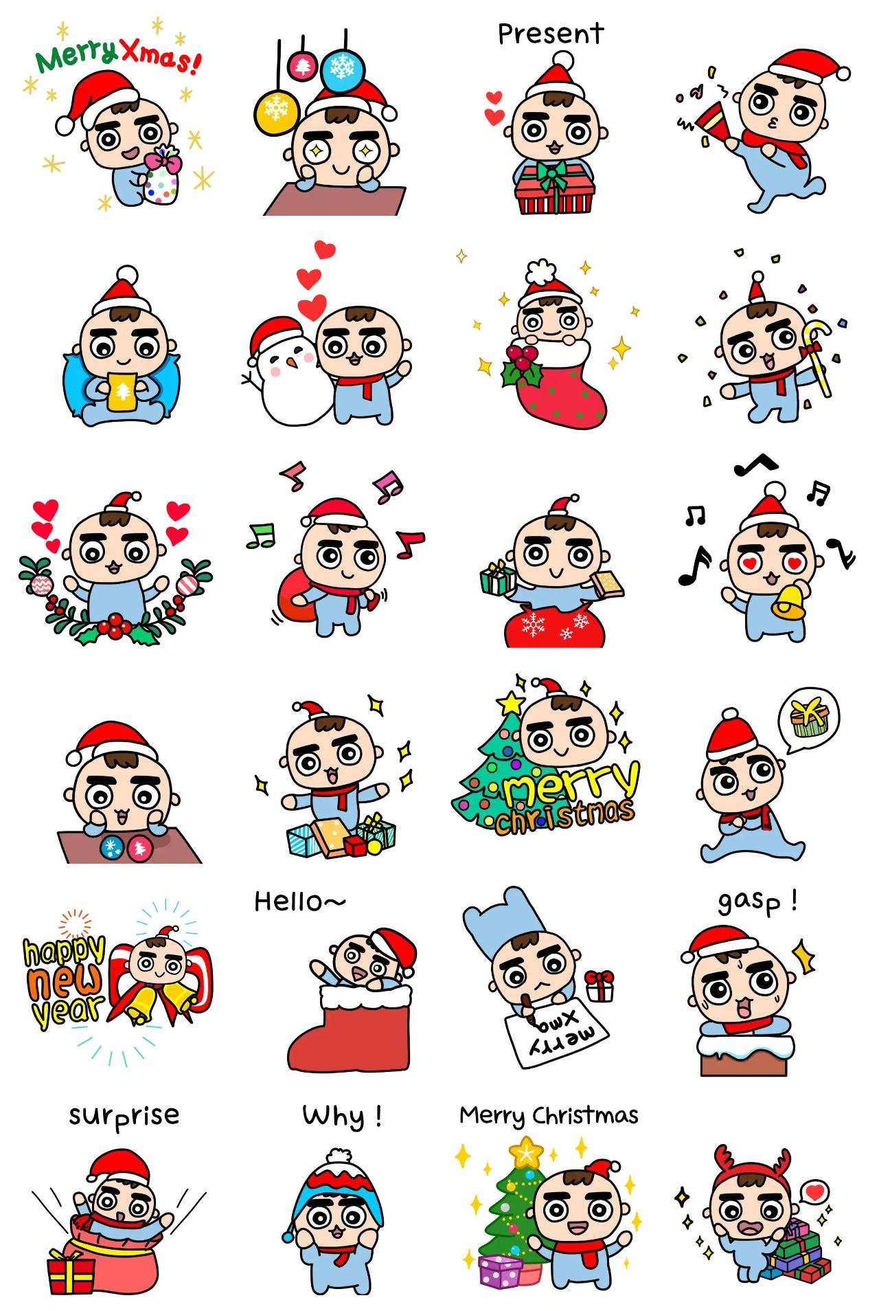 Merry Christmas Baby Animation/Cartoon,People,Christmas sticker pack for Whatsapp, Telegram, Signal, and others chatting and message apps