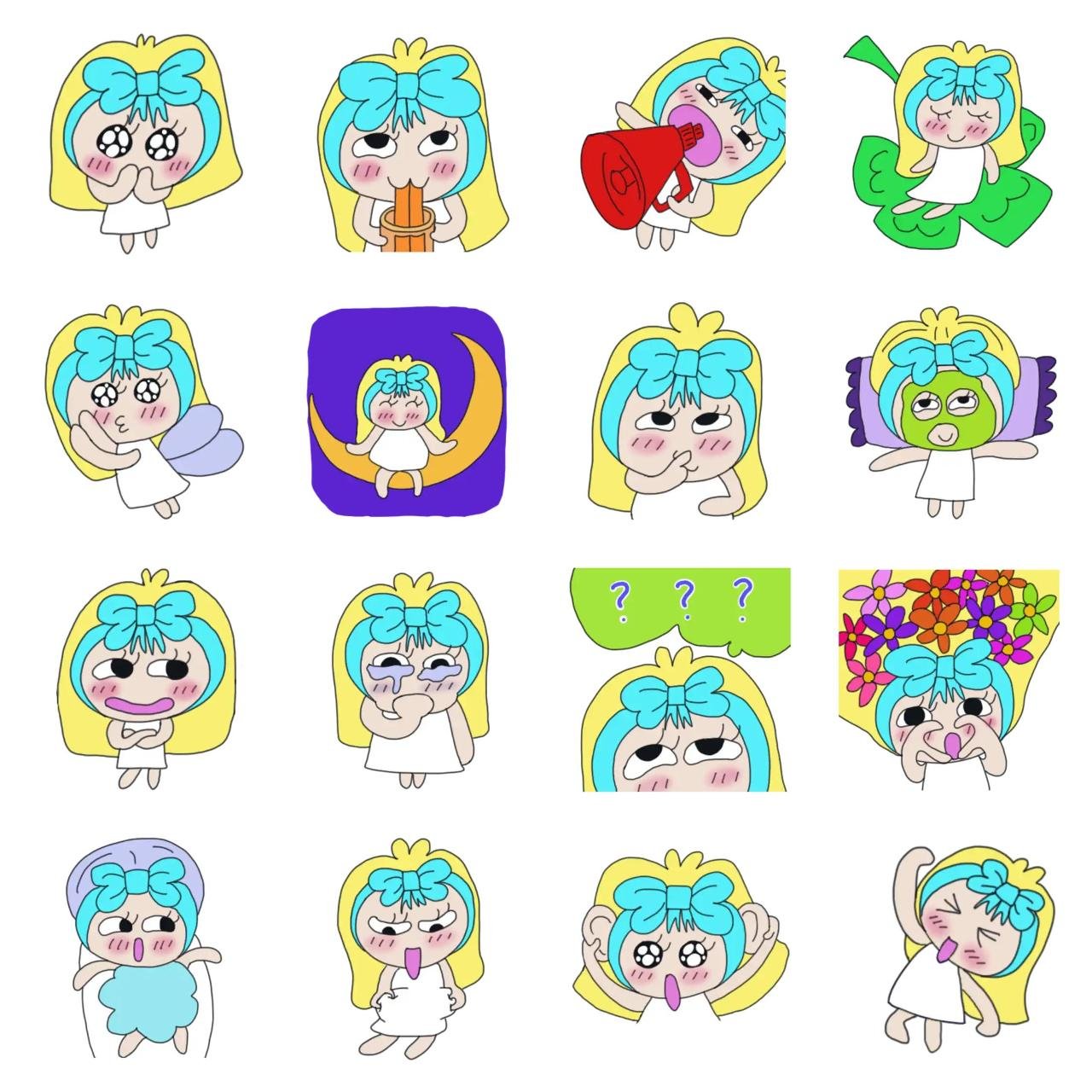 Happy girl Daisy 1 Animation/Cartoon,People,Etc sticker pack for Whatsapp, Telegram, Signal, and others chatting and message apps