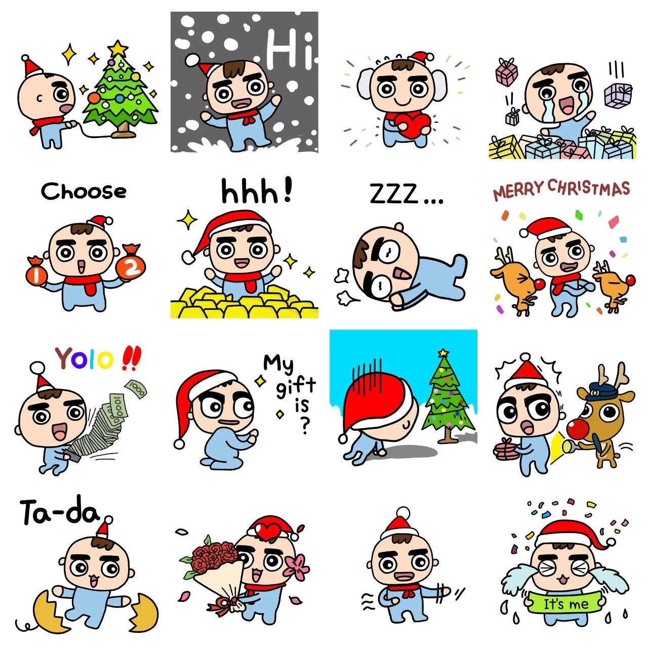 Christmas Baby Season 2 Animation/Cartoon,People,Christmas,Anniversary sticker pack for Whatsapp, Telegram, Signal, and others chatting and message apps