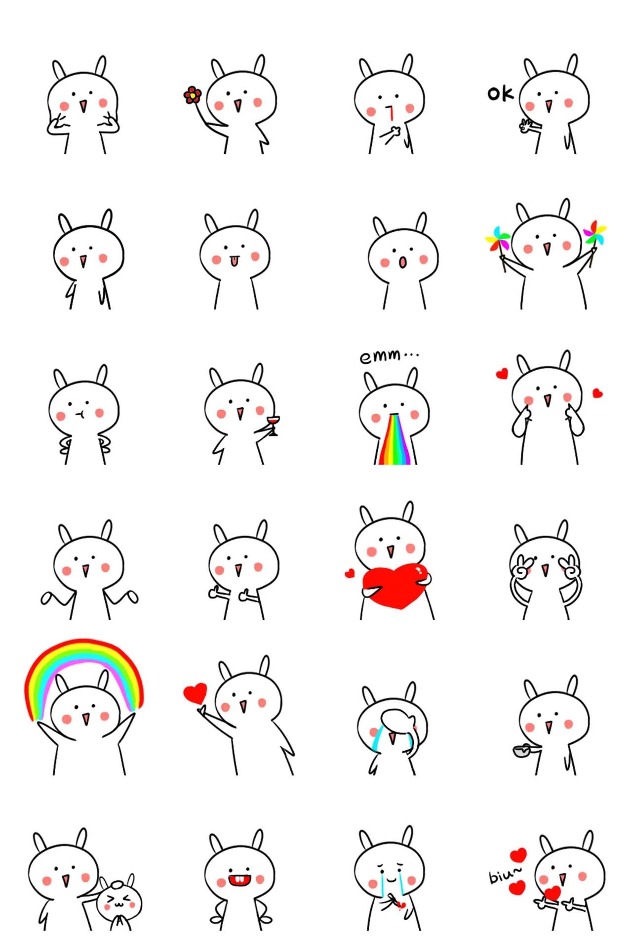 Snow rabbit Animation/Cartoon,Romance sticker pack for Whatsapp, Telegram, Signal, and others chatting and message apps