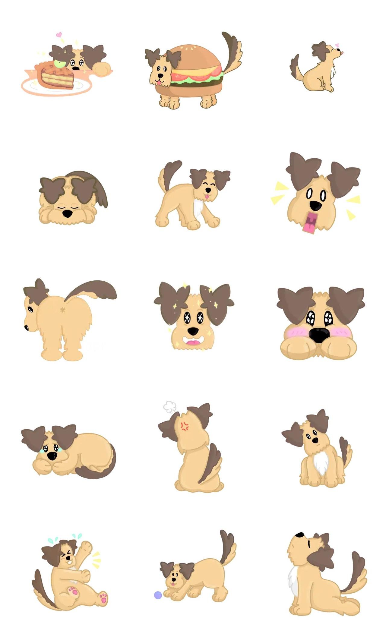 Poochi´s Emotes Animation/Cartoon,Animals,Etc,Food/Drink sticker pack for Whatsapp, Telegram, Signal, and others chatting and message apps