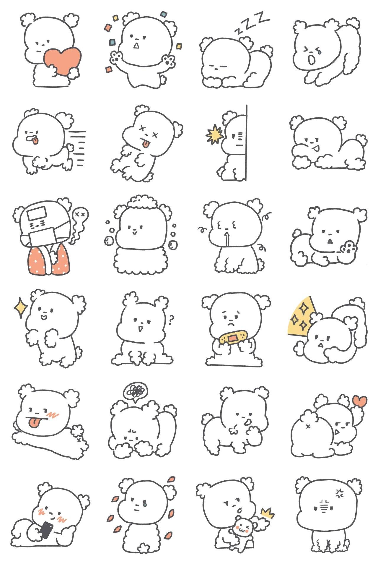 My puppy Popo Animation/Cartoon,Animals sticker pack for Whatsapp, Telegram, Signal, and others chatting and message apps