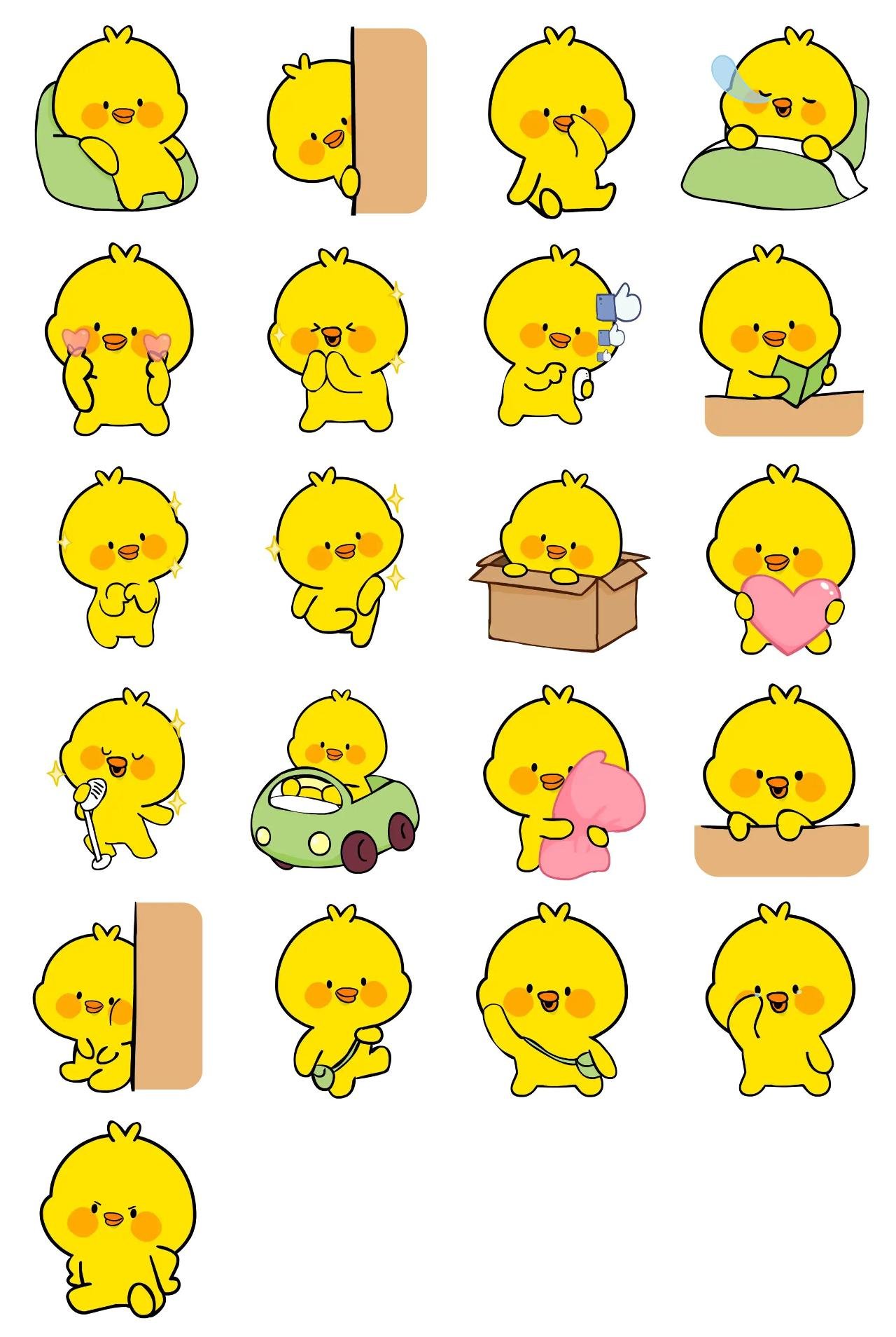 Cute Duckling! (Vol.2) Animation/Cartoon,Gag,Food/Drink,Animals,Objects,Sports,Etc,New year's day,Anniversary,Birthday sticker pack for Whatsapp, Telegram, Signal, and others chatting and message apps