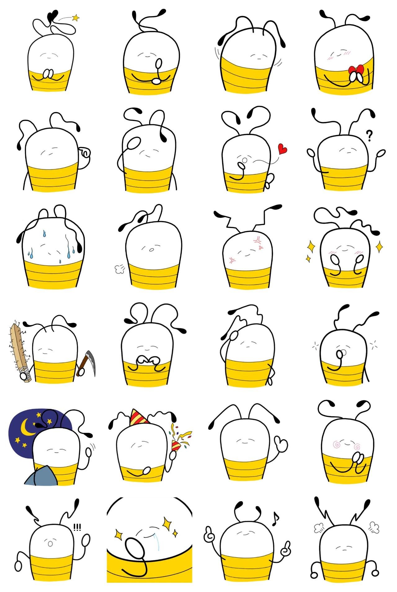 The reaction of lazy bug. Gag,emotion sticker pack for Whatsapp, Telegram, Signal, and others chatting and message apps