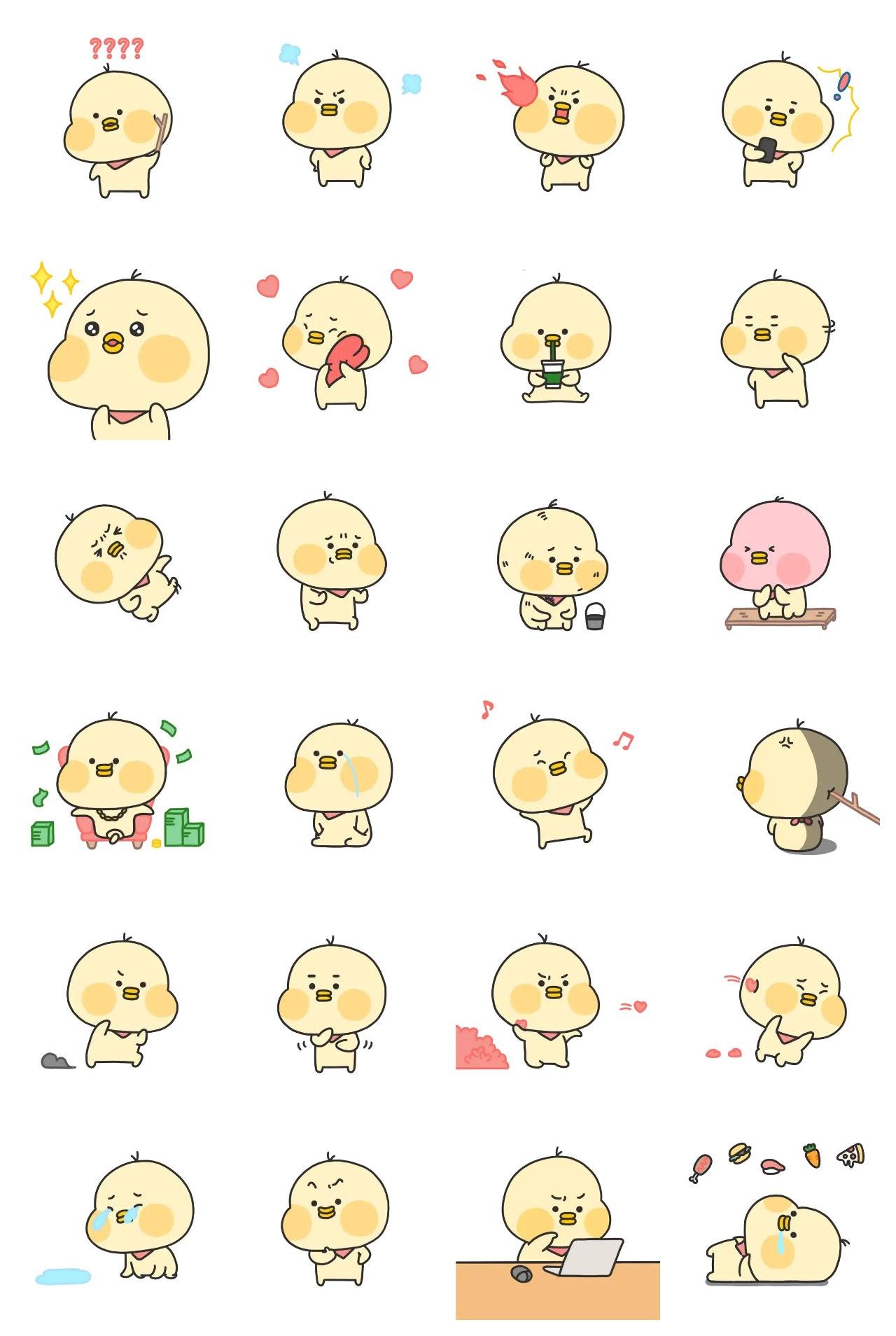 mini duck Animation/Cartoon,Animals,Celebrity,Romance,FAMILY,Culture,People,Etc sticker pack for Whatsapp, Telegram, Signal, and others chatting and message apps