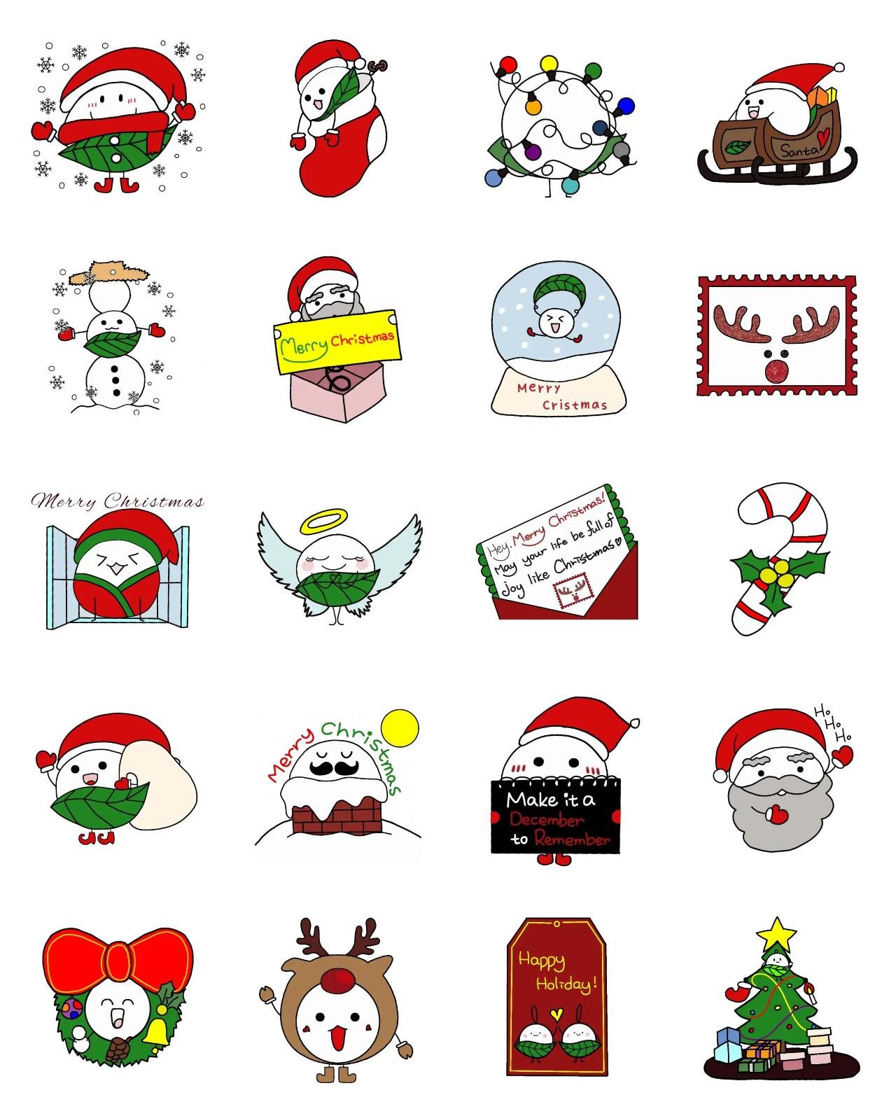 Merry Christmas pillow leaf Animation/Cartoon,Christmas,Romance sticker pack for Whatsapp, Telegram, Signal, and others chatting and message apps