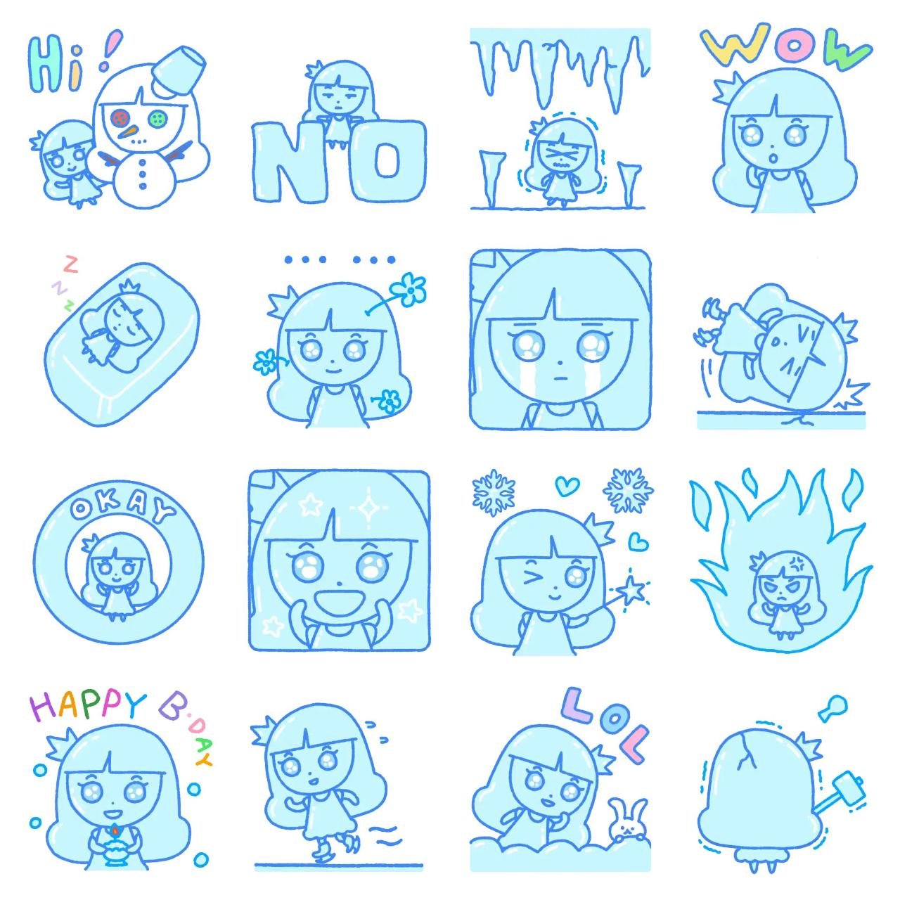 Ice Princess Aya #1 Animation/Cartoon,People,Etc sticker pack for Whatsapp, Telegram, Signal, and others chatting and message apps