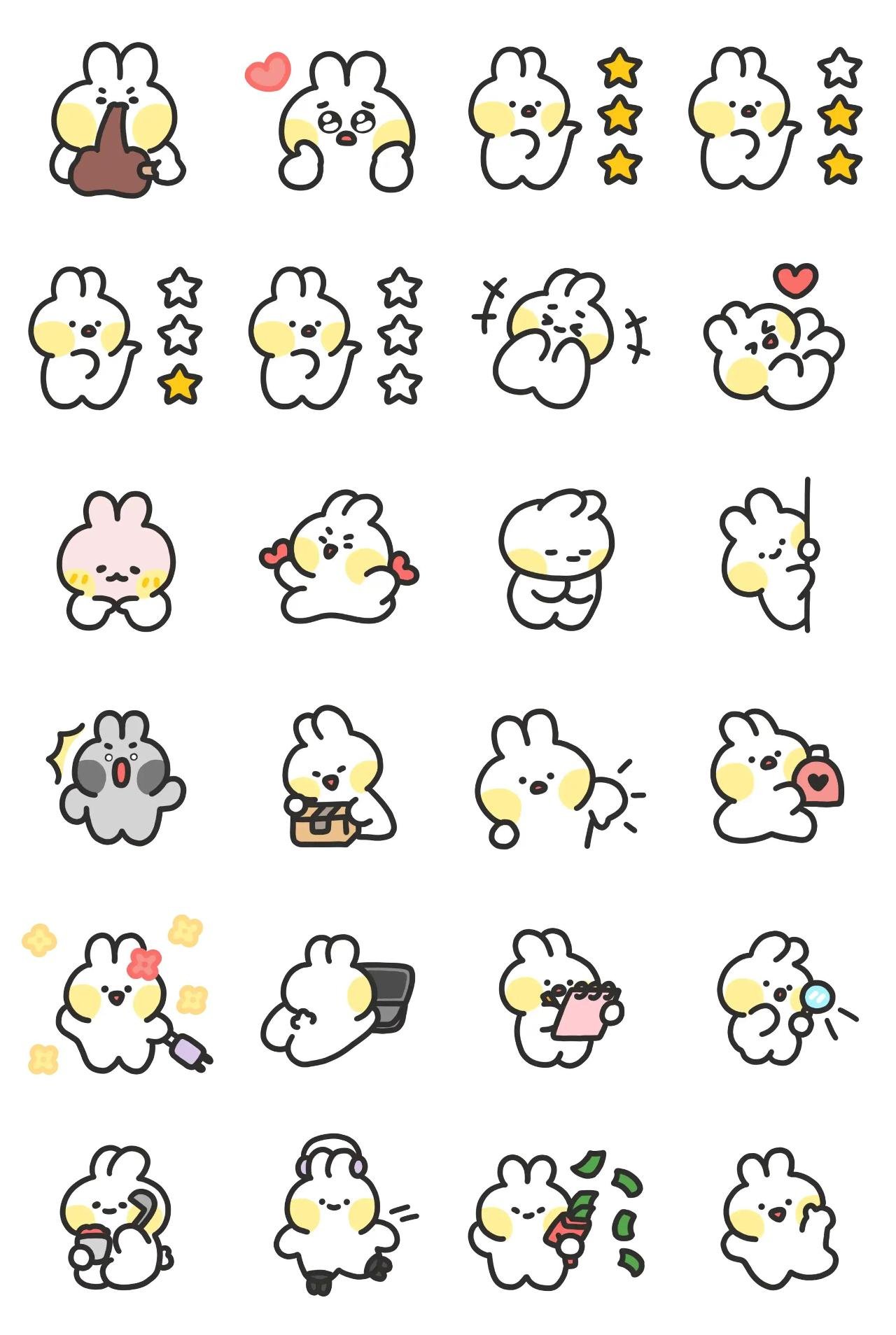 Rabbit's diary Animation/Cartoon,Animals,People,Phrases,Etc,Objects sticker pack for Whatsapp, Telegram, Signal, and others chatting and message apps