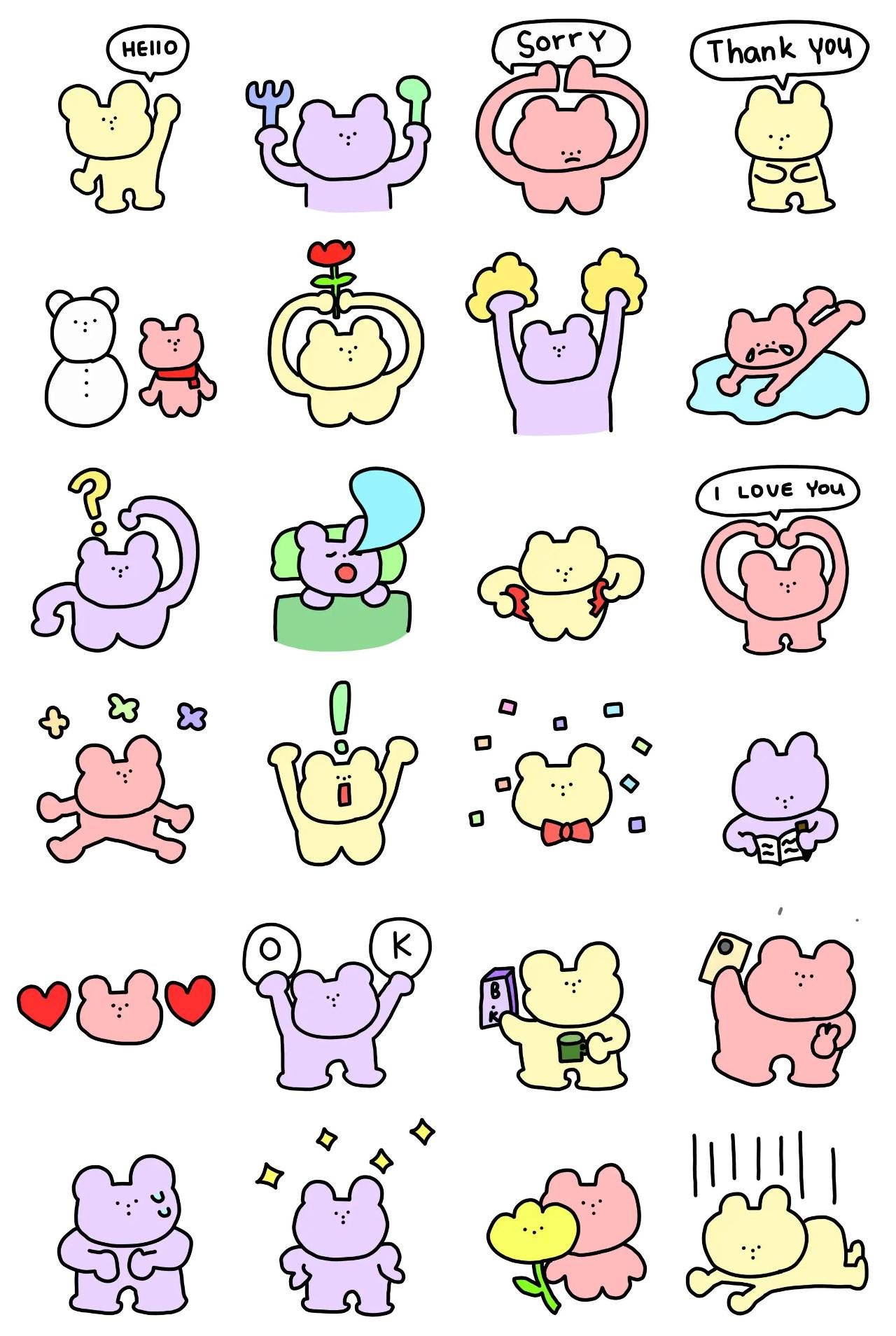 Kingcute bears Animation/Cartoon,Animals,Gag sticker pack for Whatsapp, Telegram, Signal, and others chatting and message apps