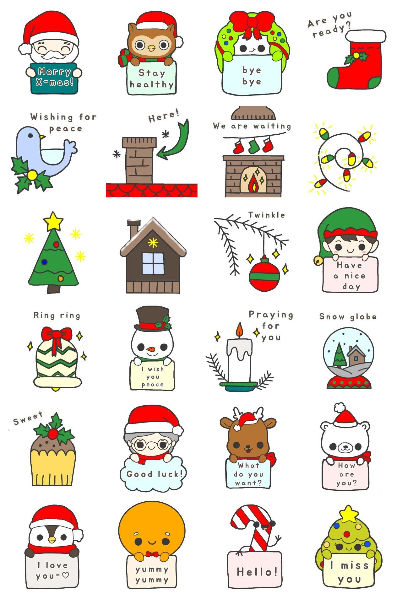 EZeasy Christmas Animation/Cartoon,Gag,People,Romance,Weather/Nature,Christmas,New year's day,FAMILY,Etc sticker pack for Whatsapp, Telegram, Signal, and others chatting and message apps