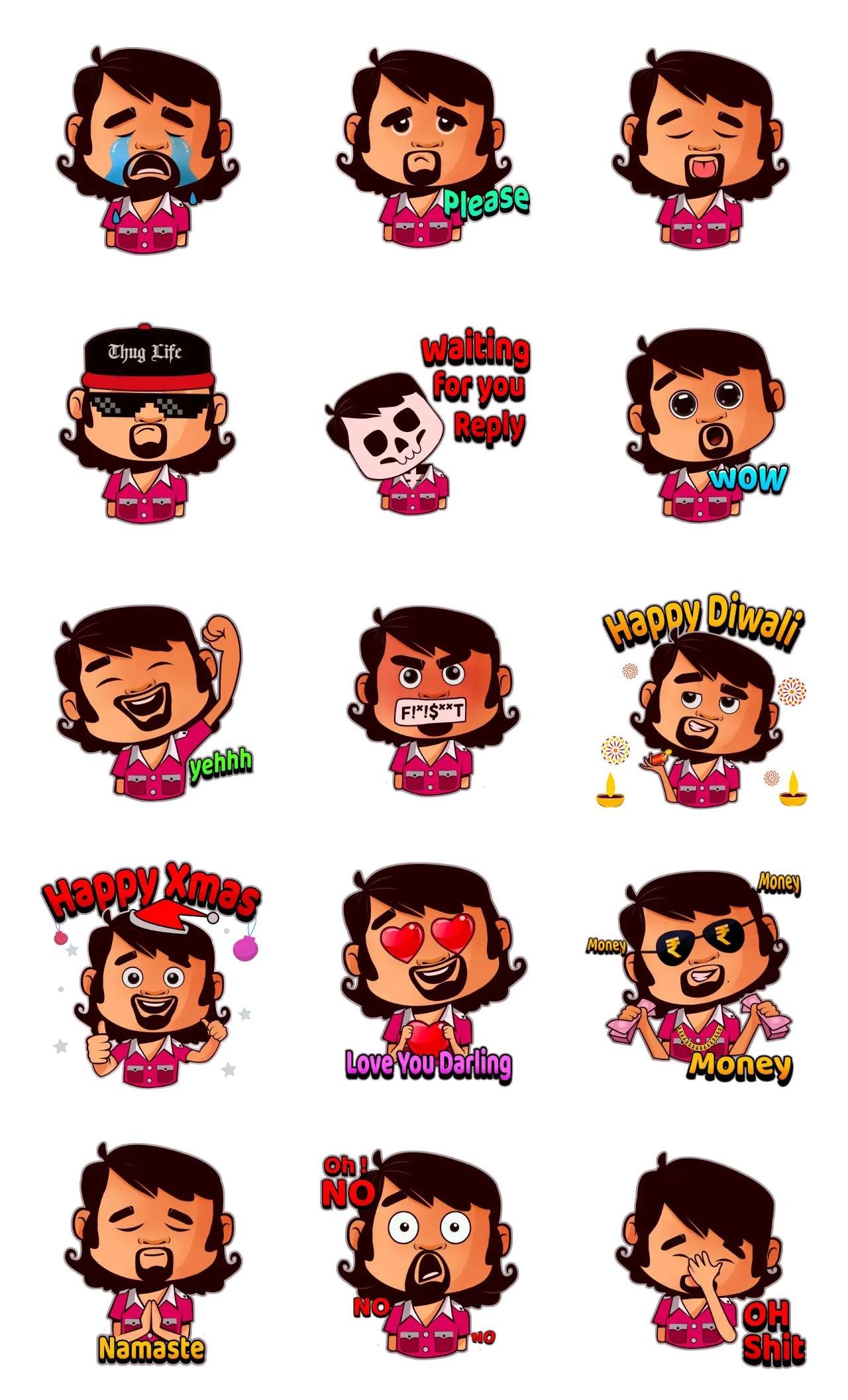 Bollywoodwallah Animation/Cartoon,Celebrity,Romance,People,Culture,Christmas,INDIA,Etc sticker pack for Whatsapp, Telegram, Signal, and others chatting and message apps