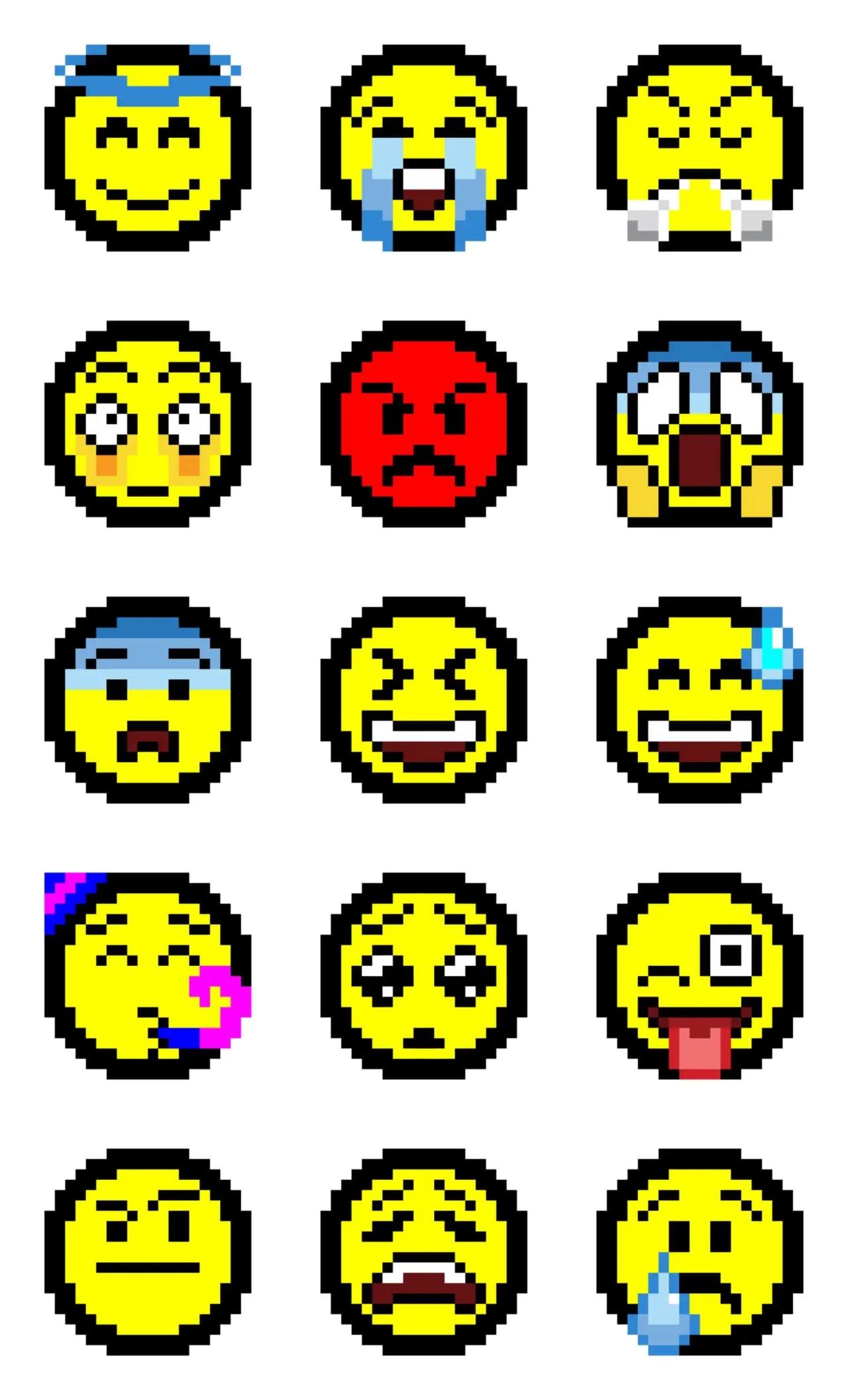8Bit Faces v2 Animation/Cartoon,emotion sticker pack for Whatsapp, Telegram, Signal, and others chatting and message apps