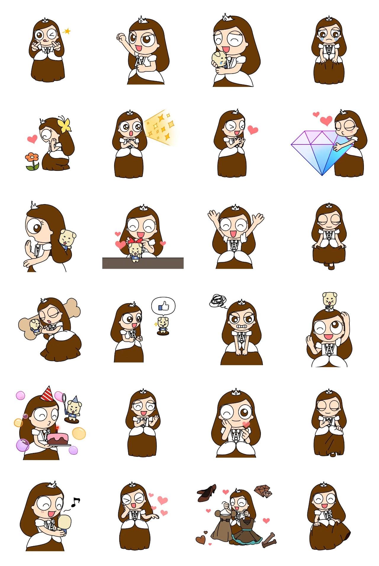 EGOFRIENDS Princess BamI Animation/Cartoon sticker pack for Whatsapp, Telegram, Signal, and others chatting and message apps