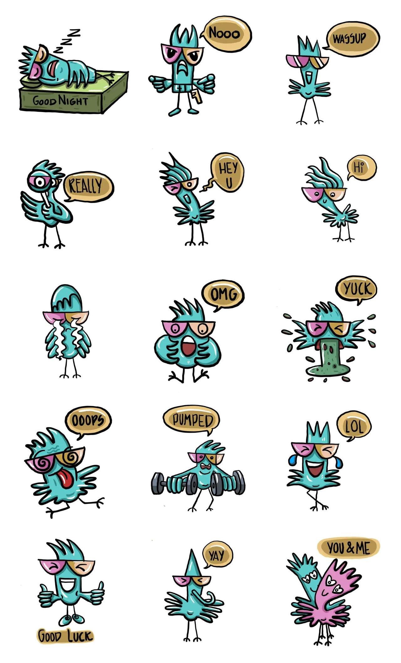 Cuckoo love Animation/Cartoon,Animals,Valentine,People,Phrases,Romance sticker pack for Whatsapp, Telegram, Signal, and others chatting and message apps