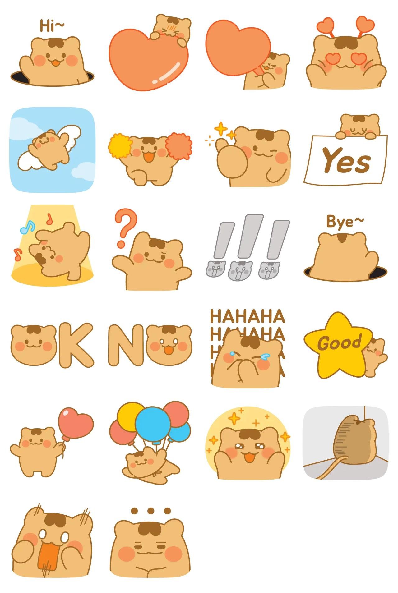 Very little harvest mouse Animation/Cartoon,Etc sticker pack for Whatsapp, Telegram, Signal, and others chatting and message apps