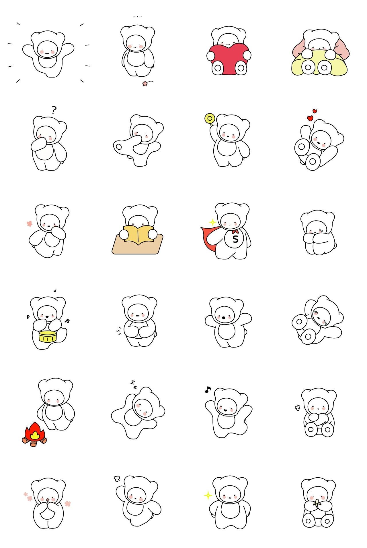 Hello! baby bebe bear Animation/Cartoon,Animals sticker pack for Whatsapp, Telegram, Signal, and others chatting and message apps