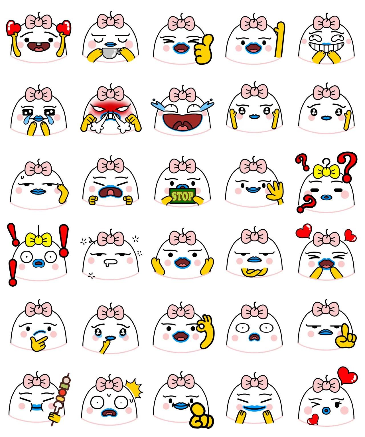 Boiled Egg TANGO's FACE Food/Drink,emotion sticker pack for Whatsapp, Telegram, Signal, and others chatting and message apps