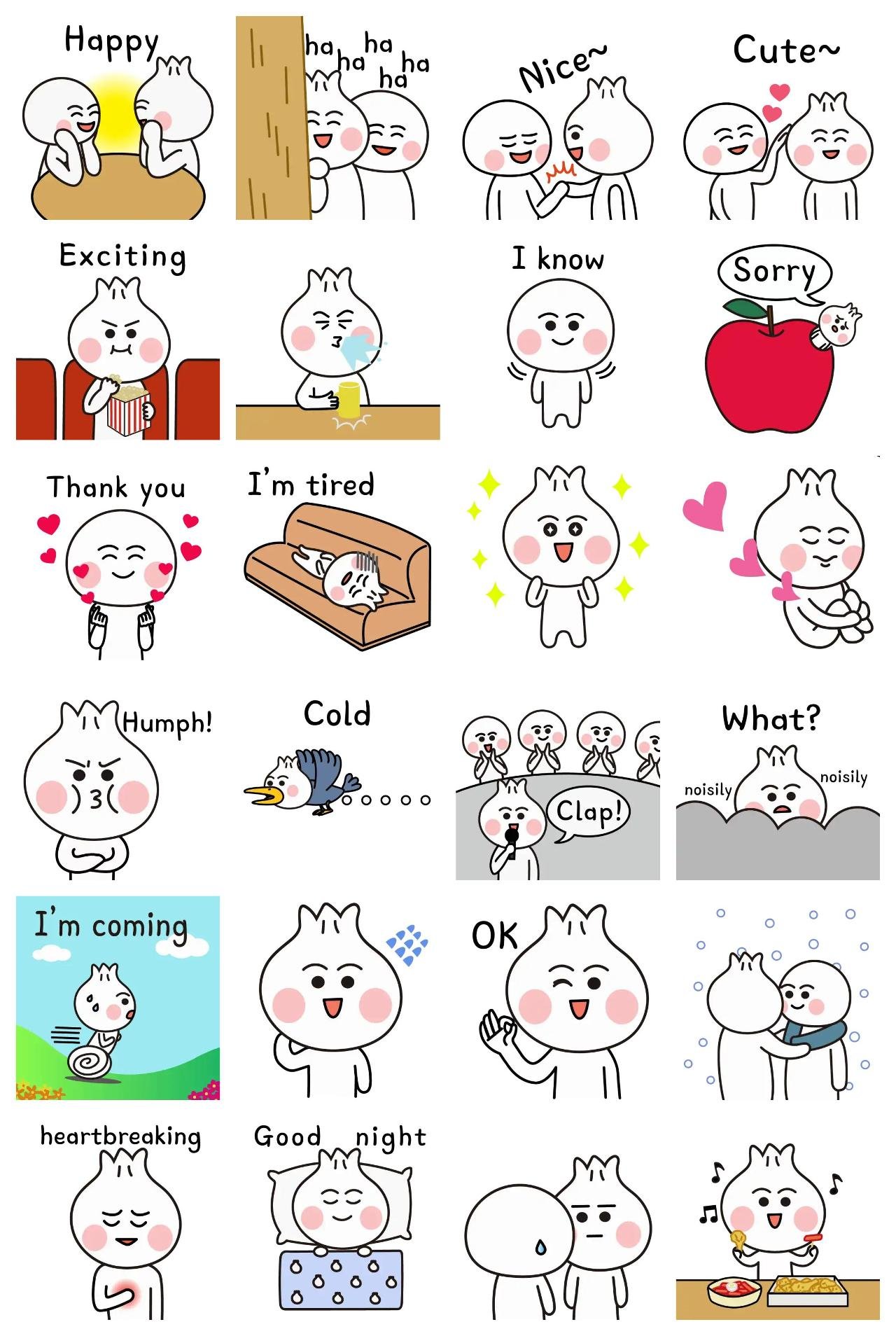 Cute Oli & Bean Animation/Cartoon sticker pack for Whatsapp, Telegram, Signal, and others chatting and message apps