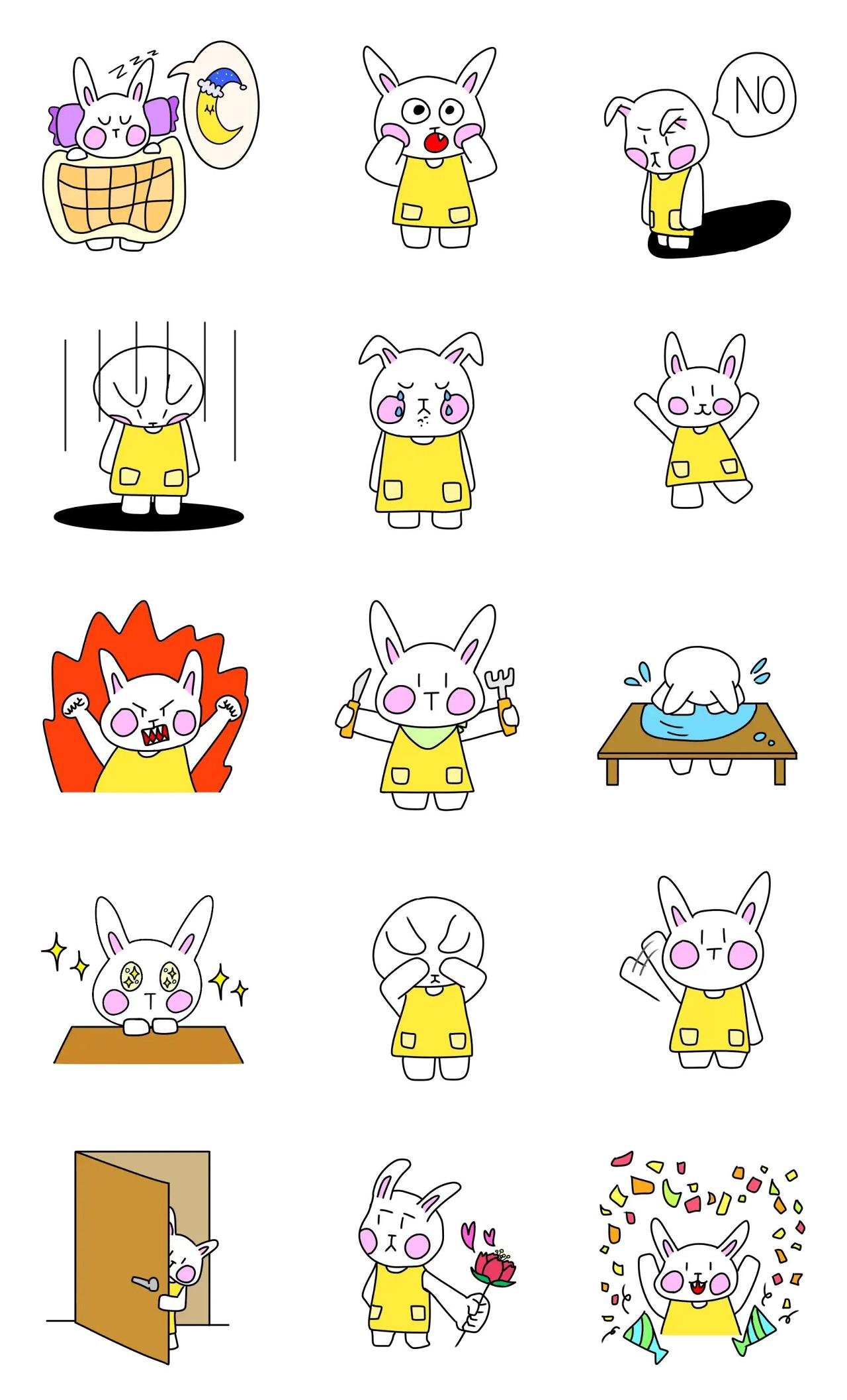 cute rabbit Animals sticker pack for Whatsapp, Telegram, Signal, and others chatting and message apps