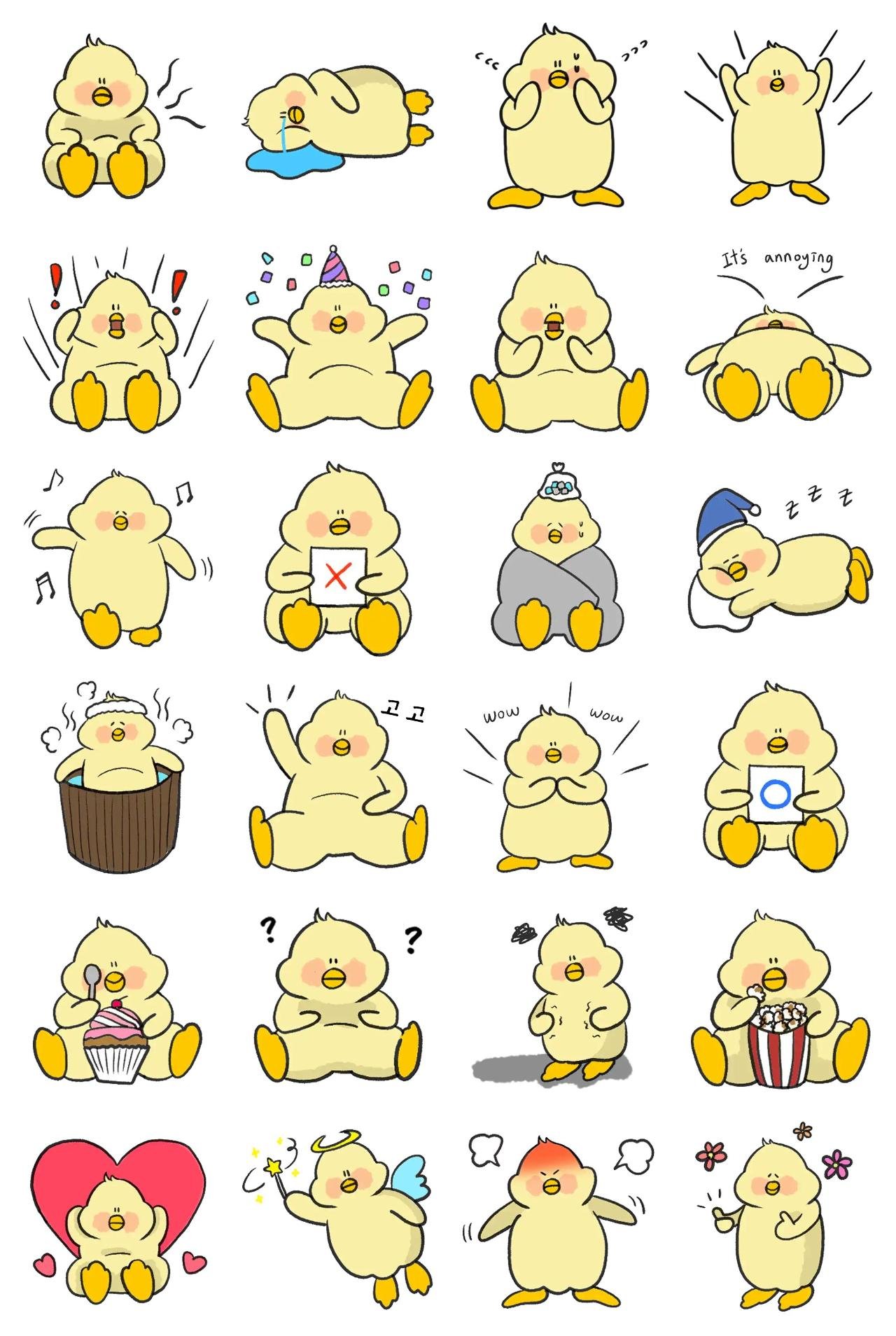 Baby duck, Ducksu Animation/Cartoon,Animals,Gag,Romance,Etc sticker pack for Whatsapp, Telegram, Signal, and others chatting and message apps