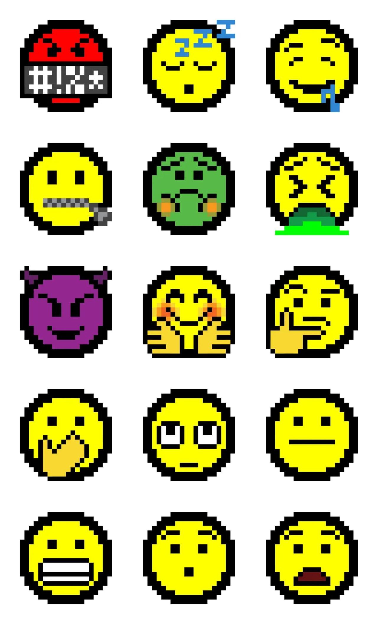 8Bit Faces v3 Animation/Cartoon,emotion sticker pack for Whatsapp, Telegram, Signal, and others chatting and message apps