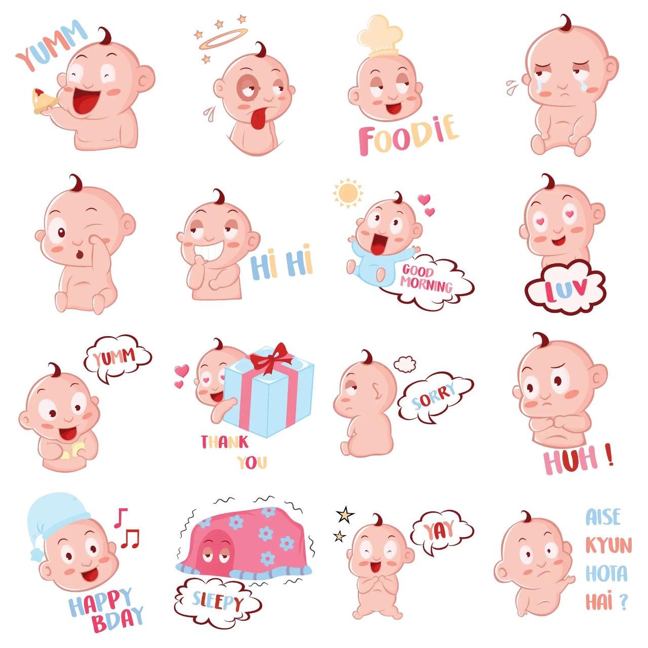 Cool Baby People,INDIA sticker pack for Whatsapp, Telegram, Signal, and others chatting and message apps