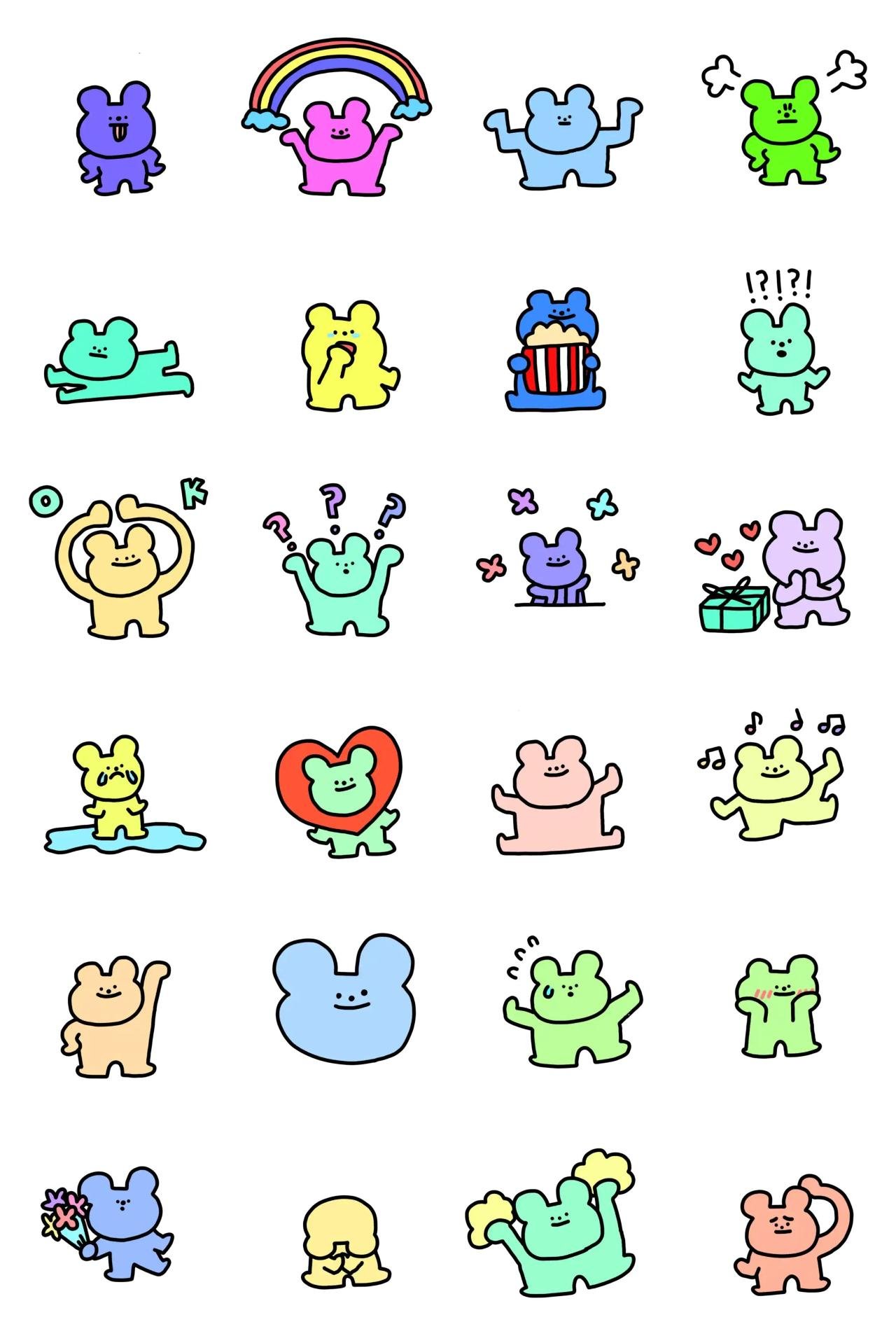 We are colorful bears Animation/Cartoon,Animals sticker pack for Whatsapp, Telegram, Signal, and others chatting and message apps