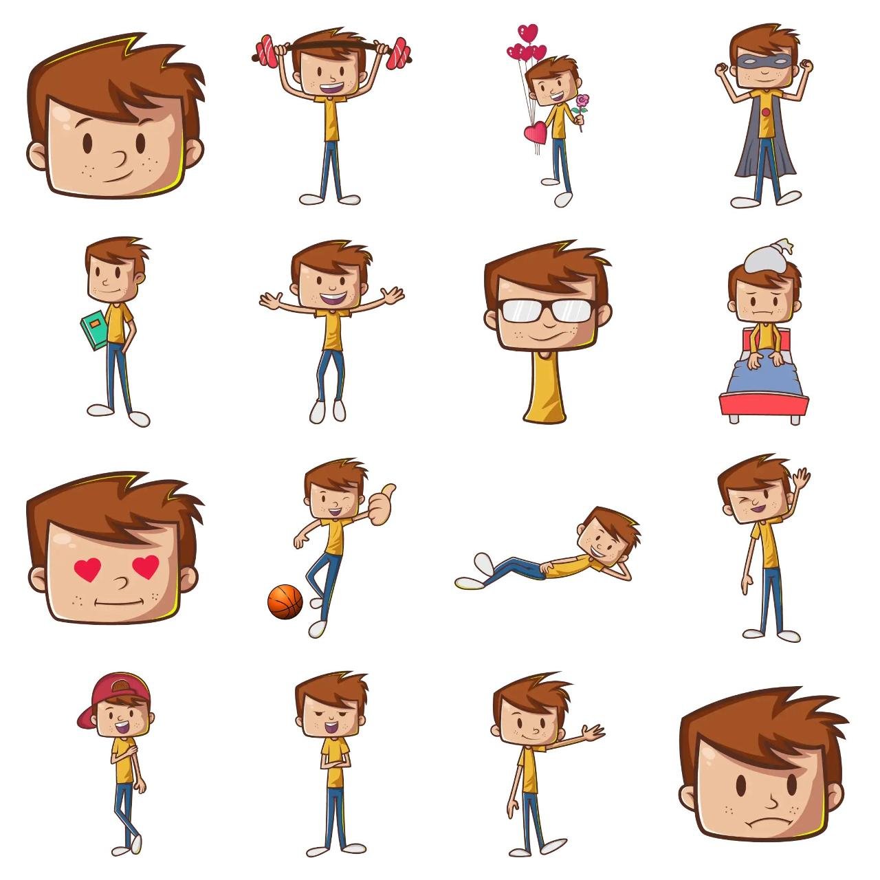 Dashing Boy Animation/Cartoon,People,INDIA sticker pack for Whatsapp, Telegram, Signal, and others chatting and message apps