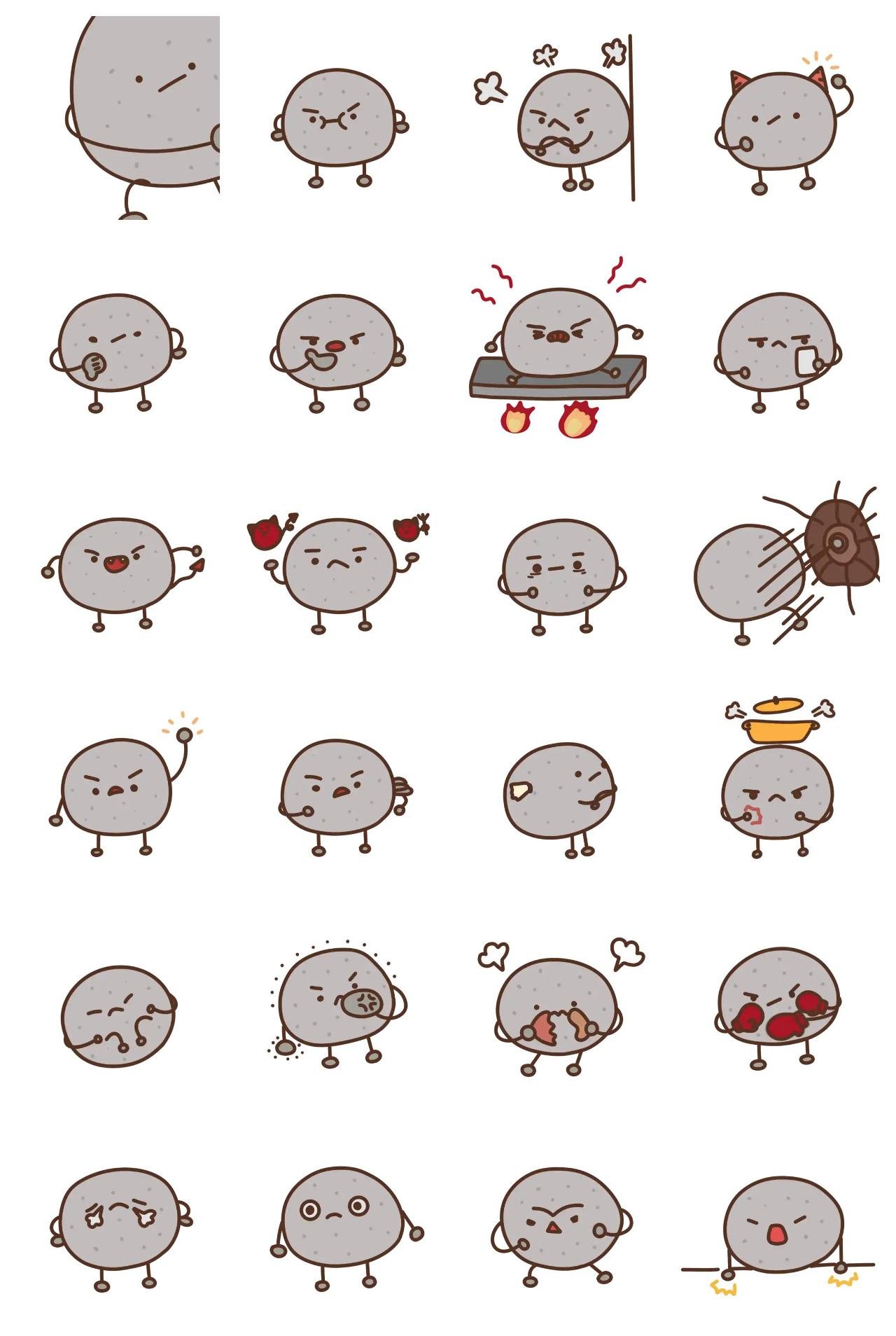 Stone is angry Animation/Cartoon,Objects,People,Culture,Plants sticker pack for Whatsapp, Telegram, Signal, and others chatting and message apps