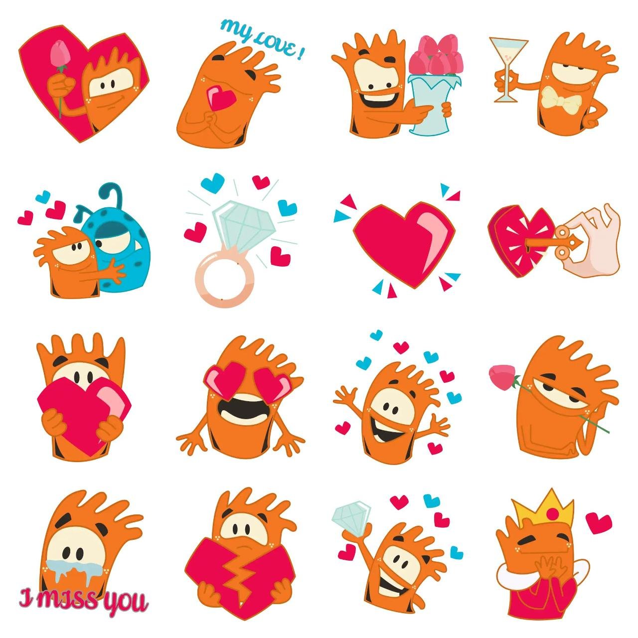 Orange Monster Animation/Cartoon,Animals,INDIA sticker pack for Whatsapp, Telegram, Signal, and others chatting and message apps