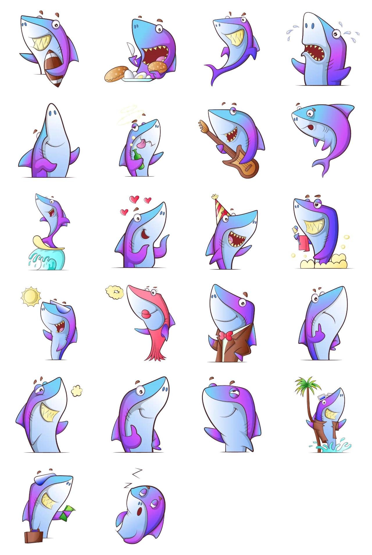 Shark Fish Animation/Cartoon,Animals,INDIA sticker pack for Whatsapp, Telegram, Signal, and others chatting and message apps