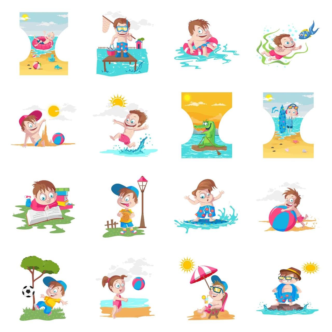 Kids Summer Camp Animation/Cartoon,People,INDIA sticker pack for Whatsapp, Telegram, Signal, and others chatting and message apps