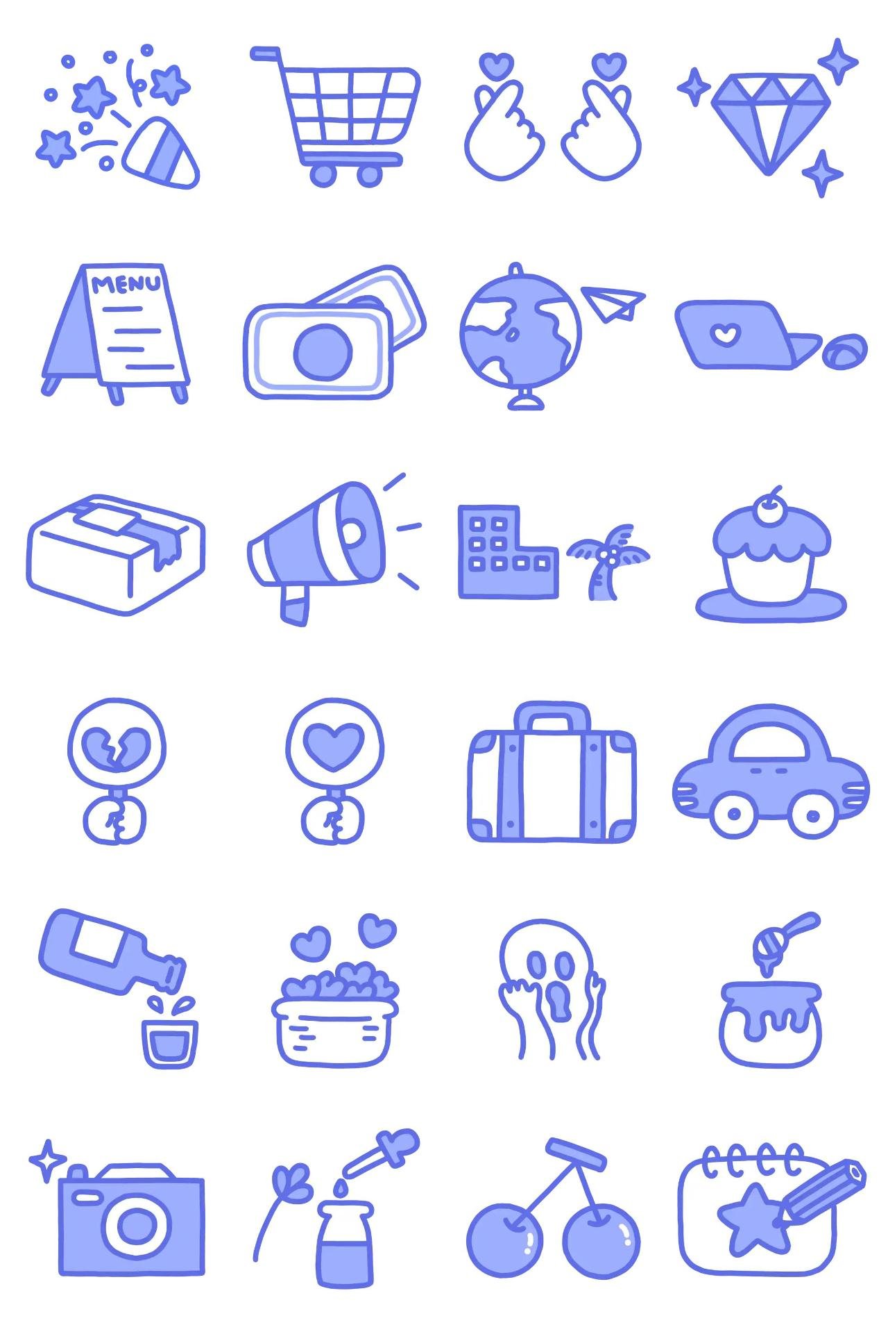 Very Peri icon Animation/Cartoon,Celebrity,Food/Drink,Objects,Culture,LGBTQ+,Etc,Birthday sticker pack for Whatsapp, Telegram, Signal, and others chatting and message apps