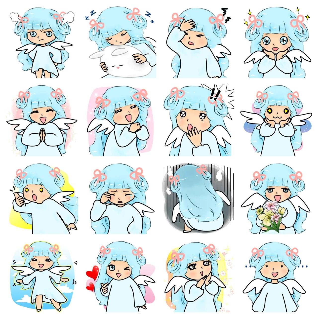 Angel Meng Animation/Cartoon sticker pack for Whatsapp, Telegram, Signal, and others chatting and message apps