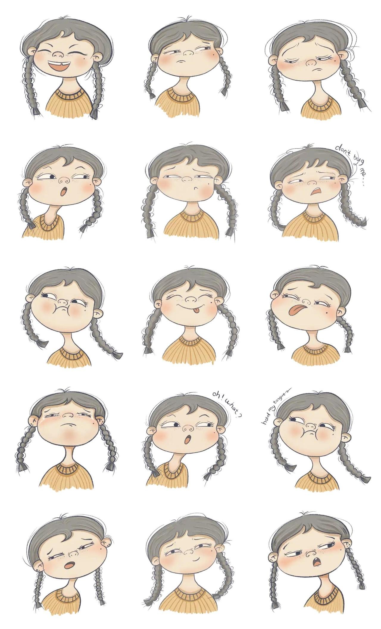 Single Eyelid Girl's World Animation/Cartoon,People sticker pack for Whatsapp, Telegram, Signal, and others chatting and message apps