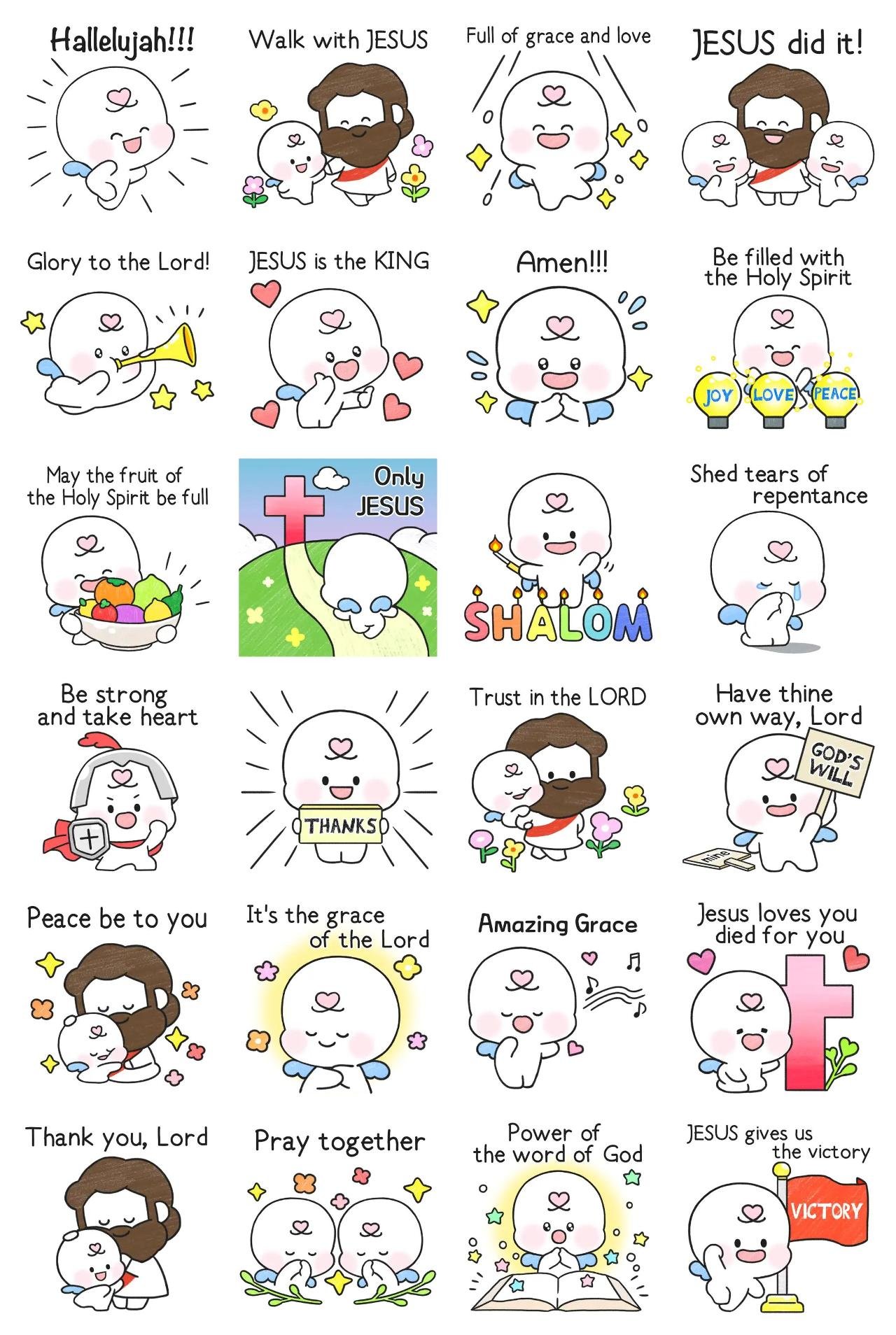 JESUS loves you Animation/Cartoon,Easter sticker pack for Whatsapp, Telegram, Signal, and others chatting and message apps