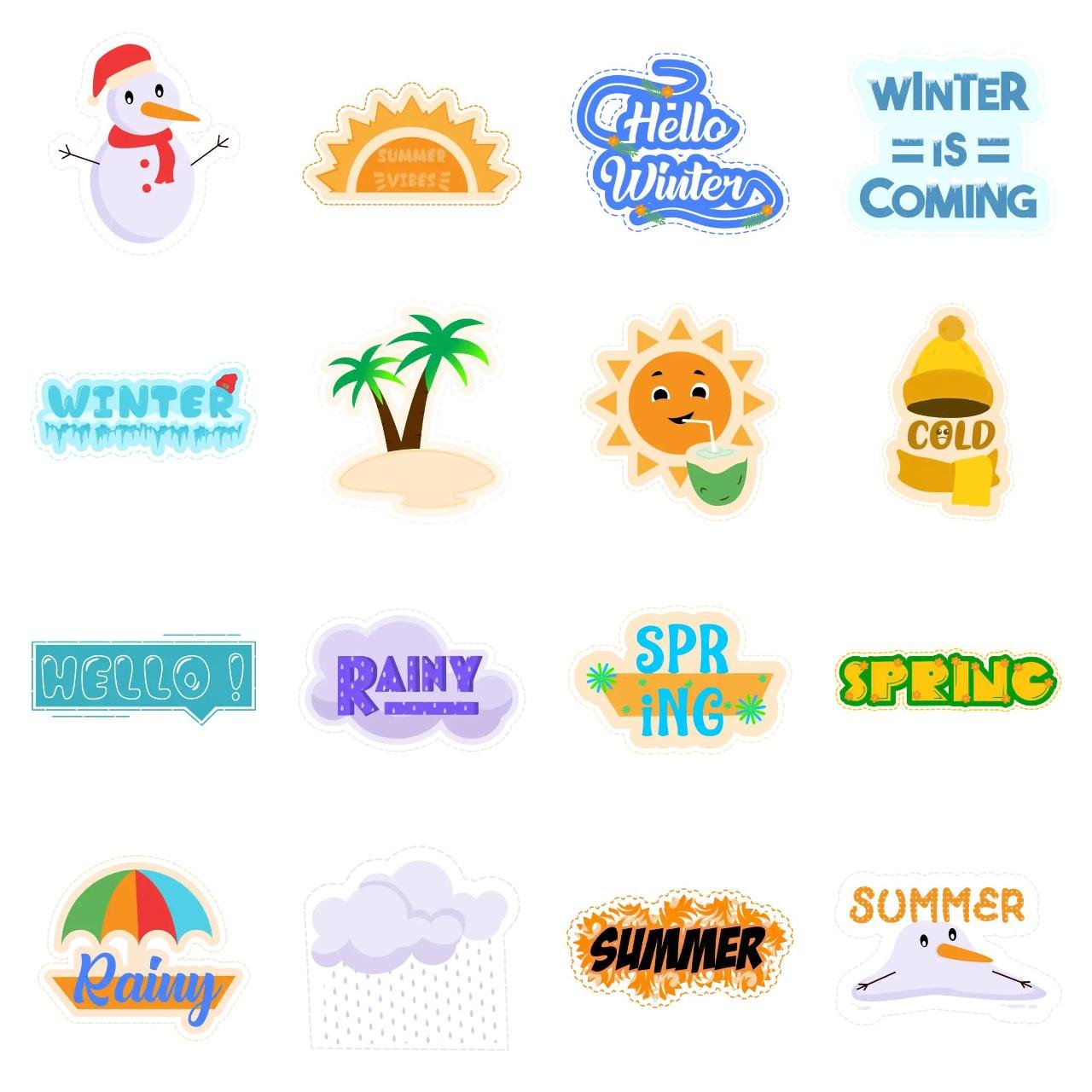 Season Sticker Animation/Cartoon,Weather/Nature,INDIA sticker pack for Whatsapp, Telegram, Signal, and others chatting and message apps