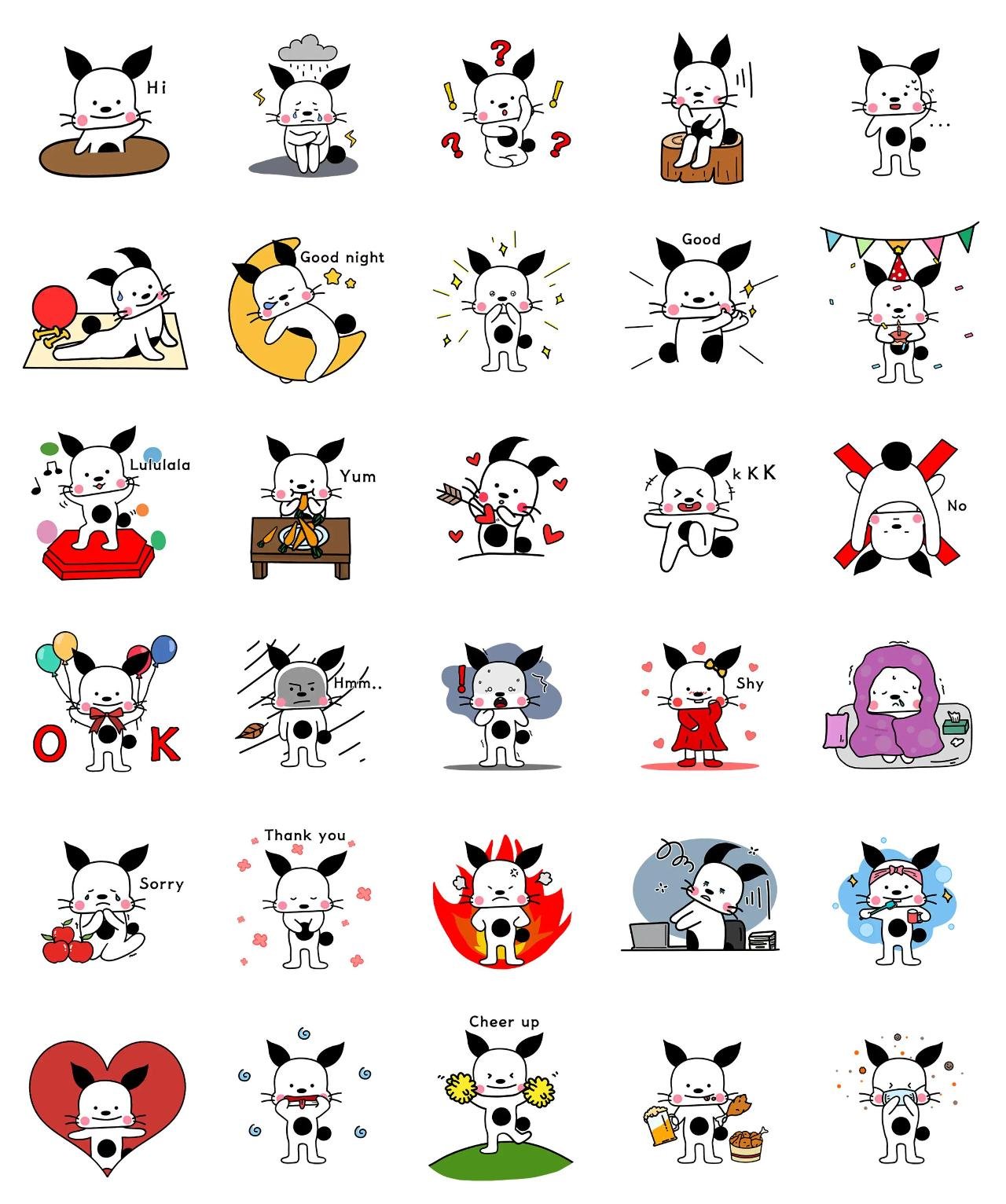 Lovely baby bunny daily ticon Animation/Cartoon,emotion sticker pack for Whatsapp, Telegram, Signal, and others chatting and message apps